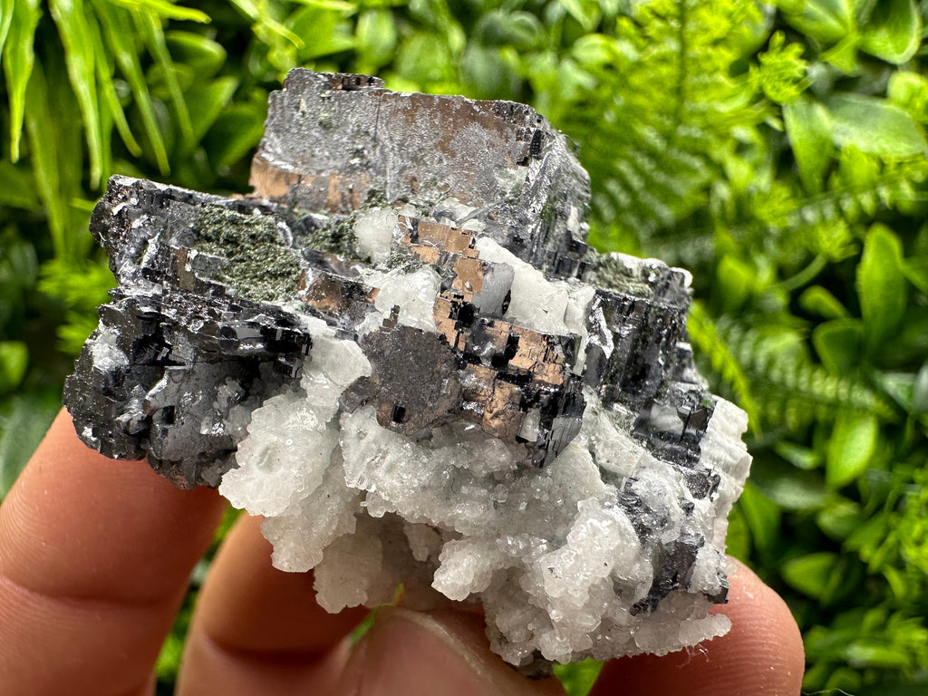 Skeletal Galena, Pyrite, Calcite Mineral Specimen, Bulgaria
