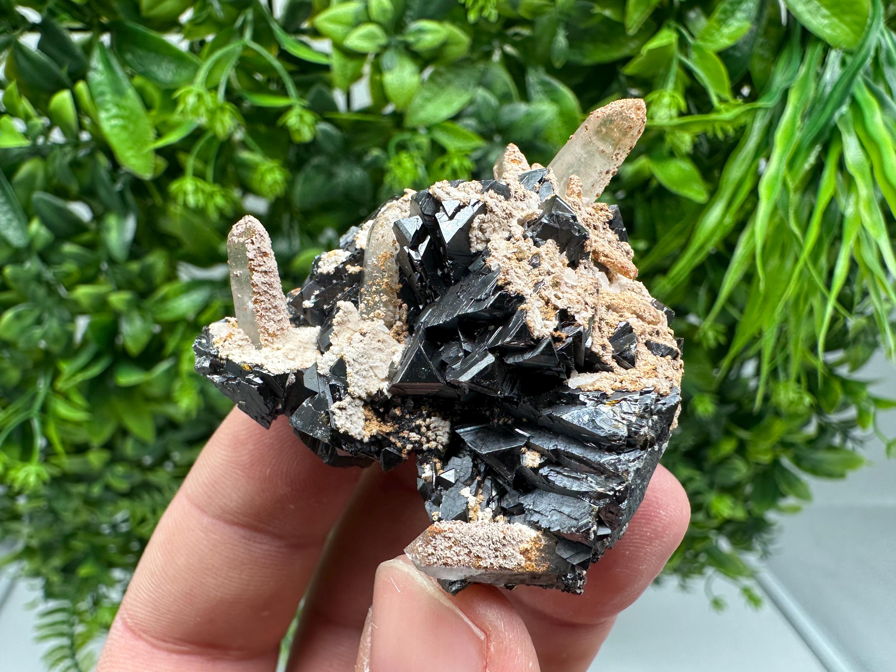 Wonderful Sphalerite Chalcopyrite on Green Quartz whit Hematite feom 9 th September mine,Bulgaria,natural,collection mineral specimen,gift