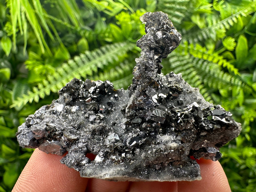 Galena Pyrite Sphalerite on Quartz Crystal, Bulgaria Mineral Specimen