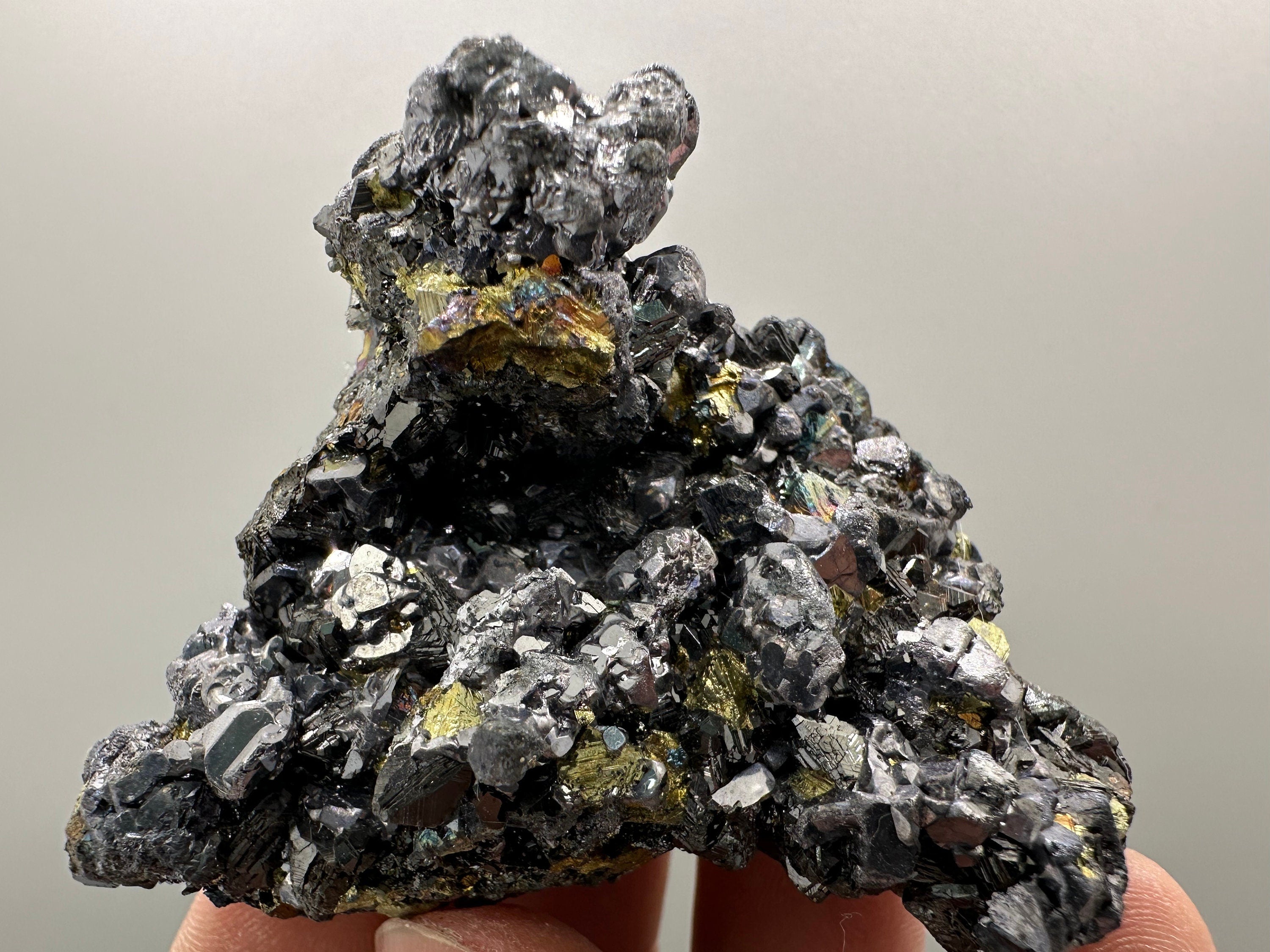Skeletal Galena with Chalcopyrite and Sphalerite: Borieva Bulgaria Mineral Decor (6.5/5/4 cm)