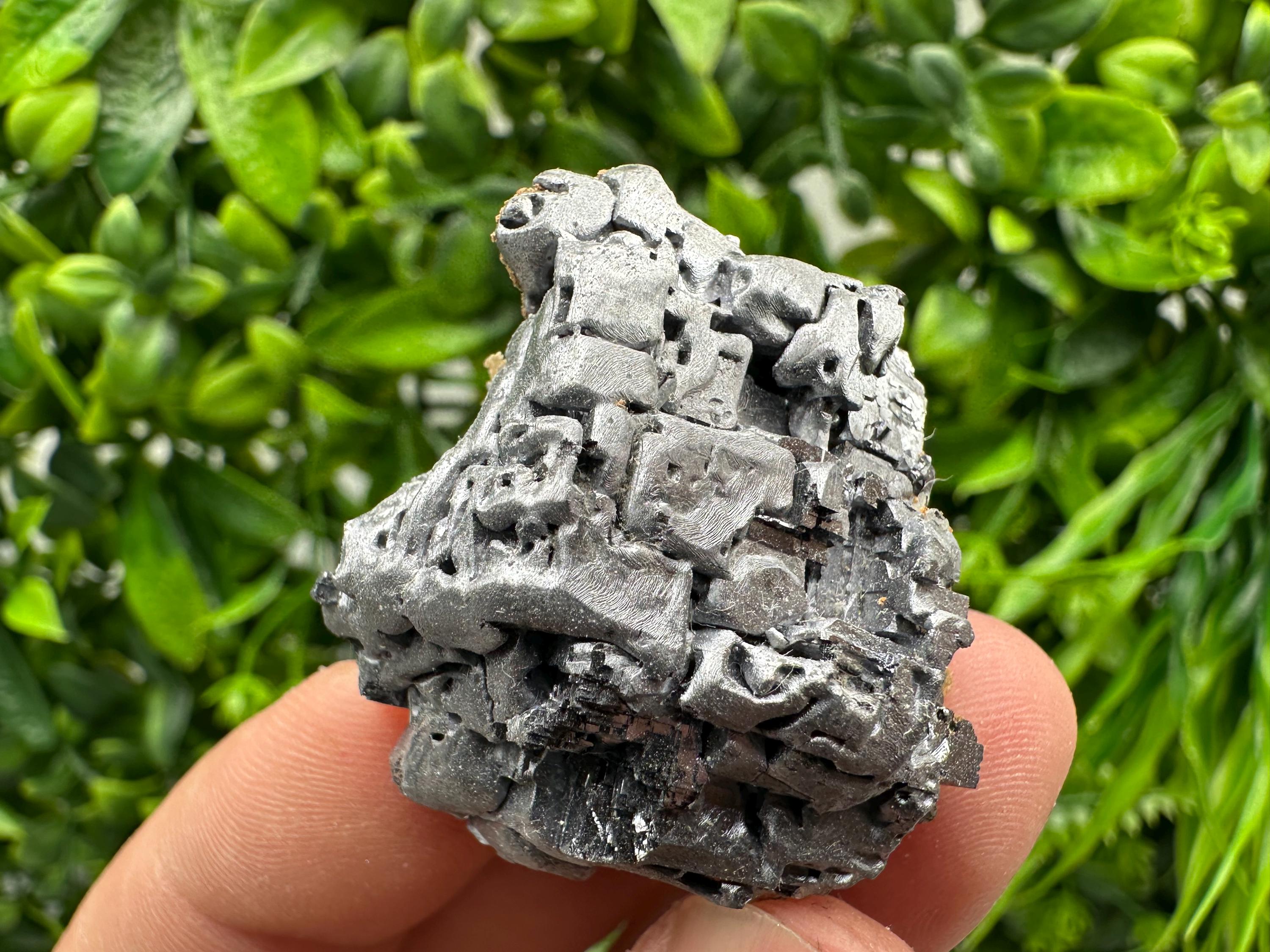 Skeletal Galena on Sphalerite: Natural Mineral Crystal Decor