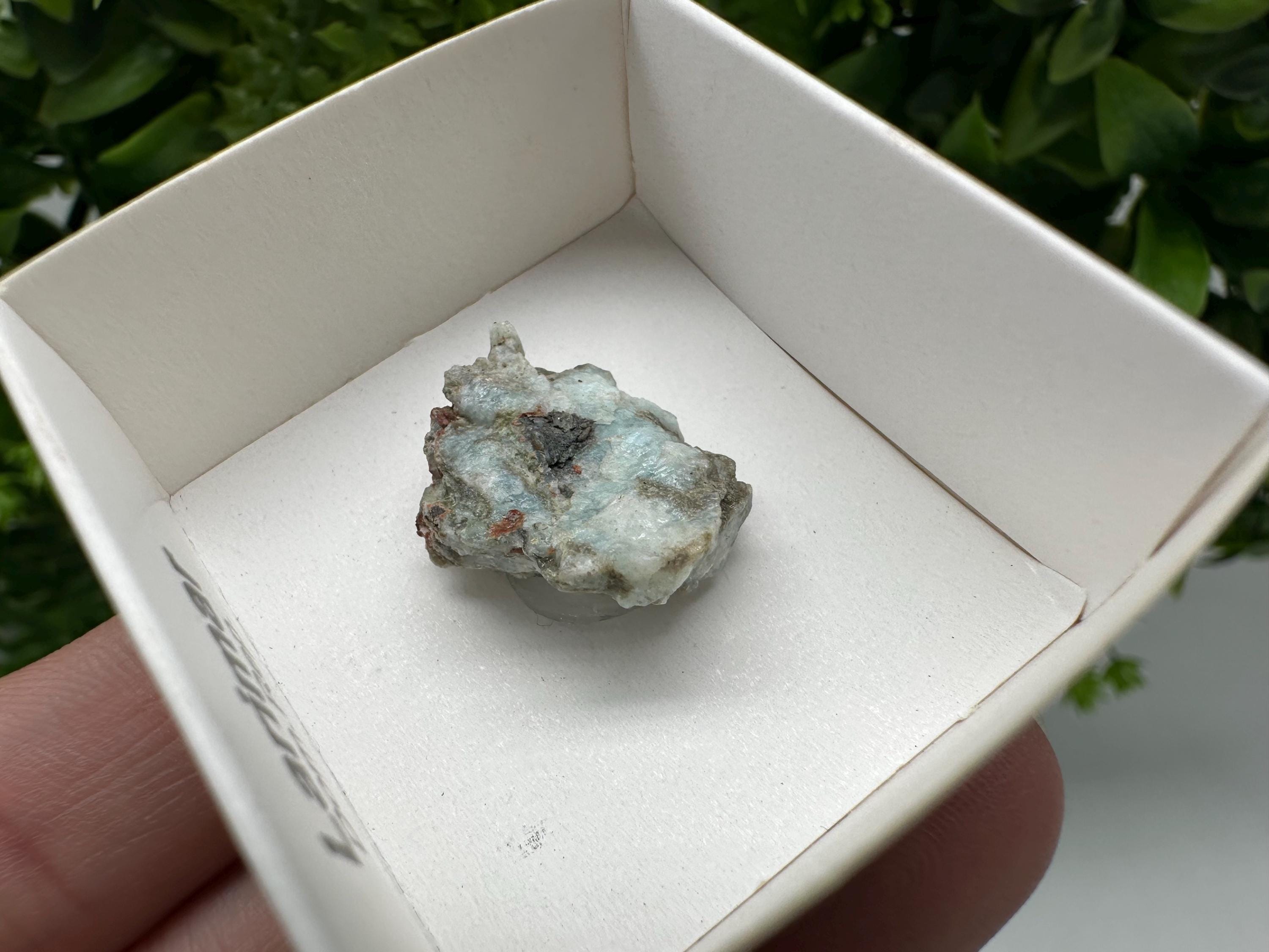 Rare Raw Larimar Specimen: Dominican Republic Crystal BOX 4/4 cm