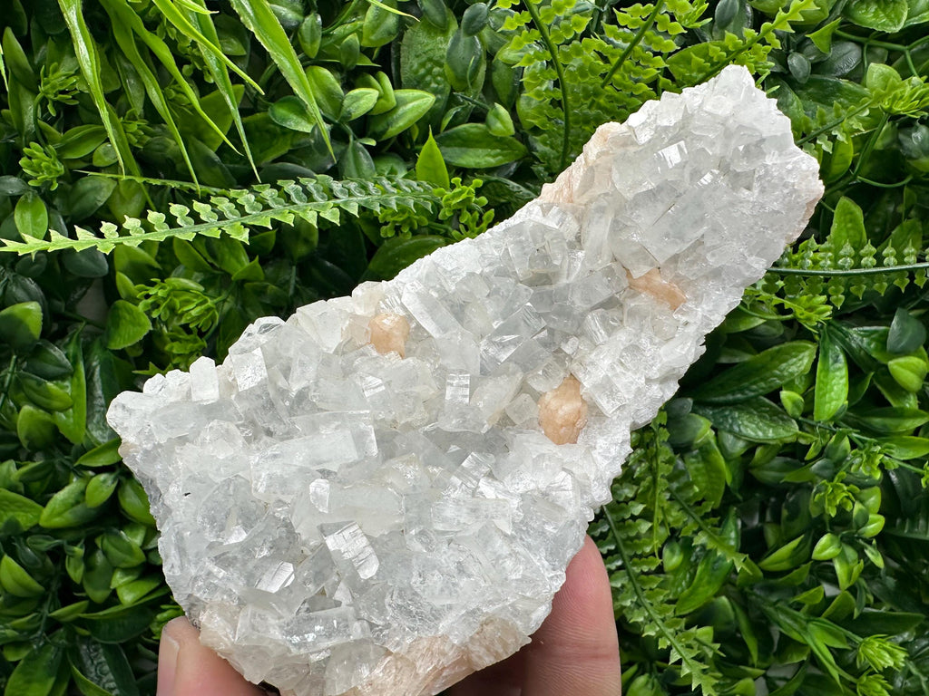 Apophyllite Stilbite on Chalcedony, Natural Mineral Specimen, India