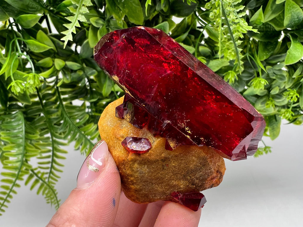 XXL Lab-Grown Pruskite Ruby Crystal on Matrix, Poland