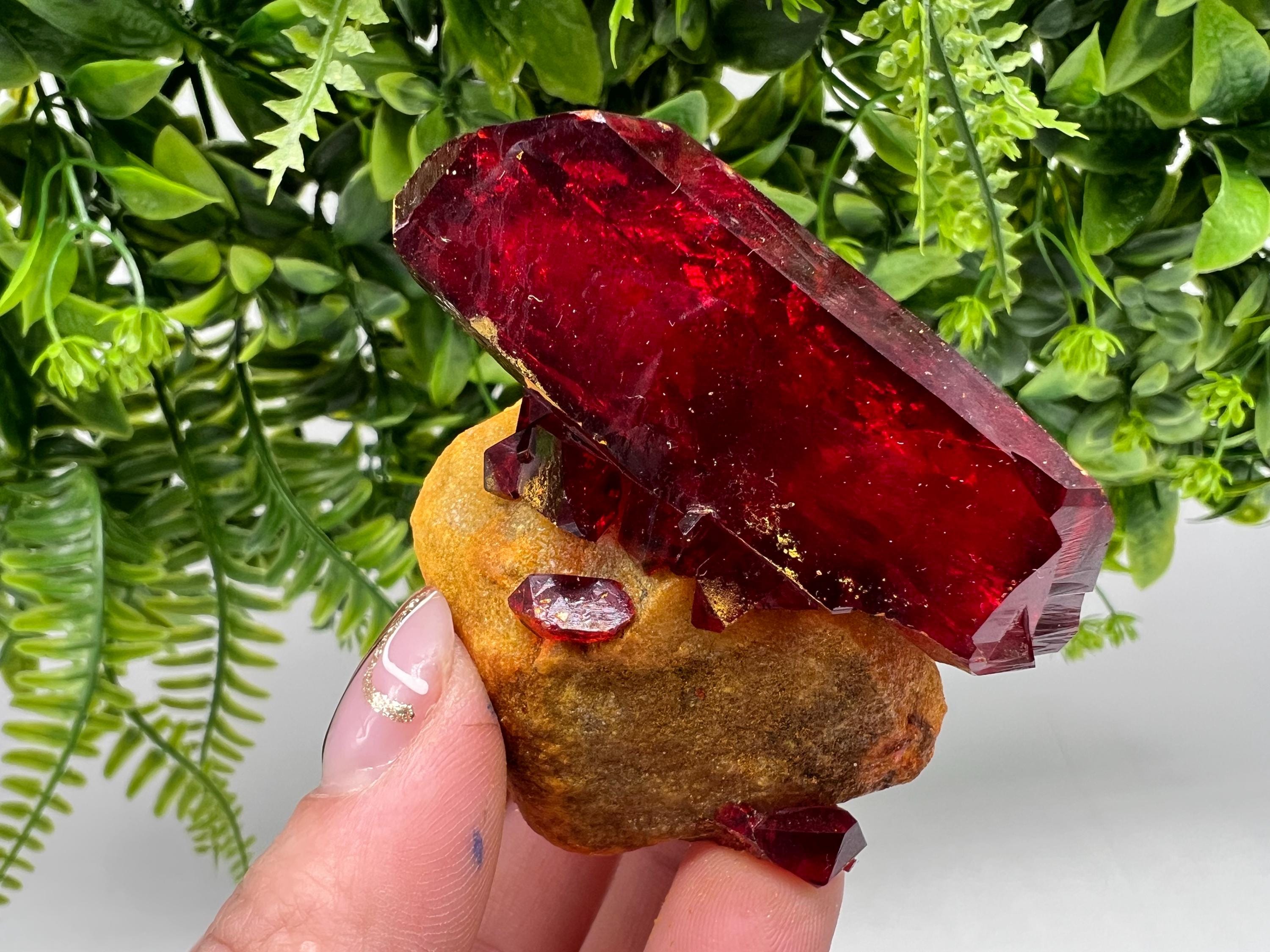 XXL Lab-Grown Pruskite Ruby Crystal on Matrix, Poland