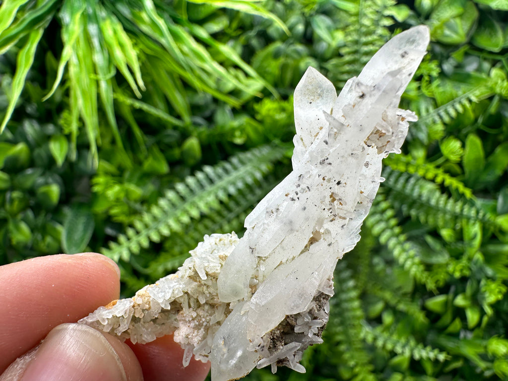 Chlorite Quartz on Rhodochrosite with Siderite - Natural Crystal Decor