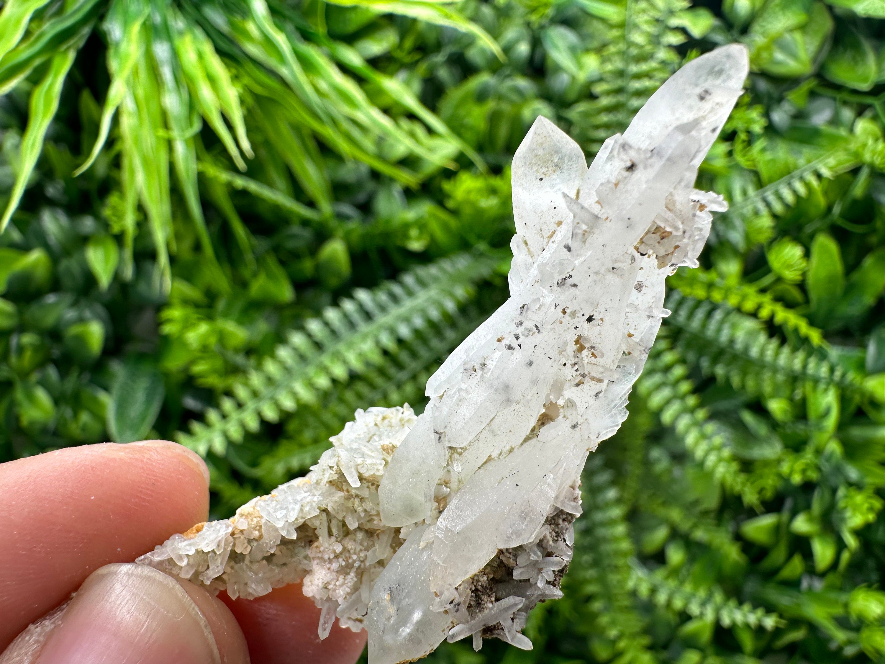 Chlorite Quartz on Rhodochrosite with Siderite - Natural Crystal Decor