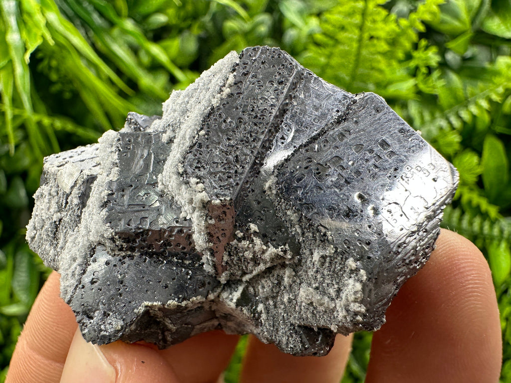 Shiny Galena with Calcite Cluster, Batantci Mine Mineral Specimen
