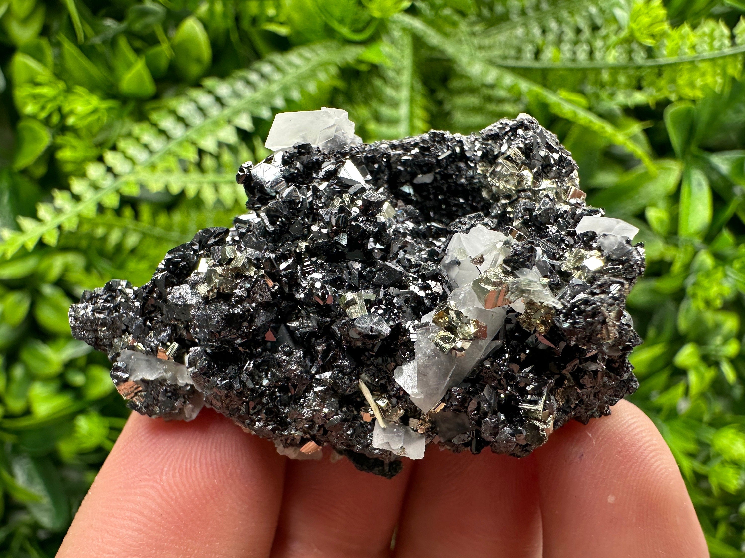 Pyrite Sphalerite Quartz Calcite Specimen: Borieva Mine Mineral Decor