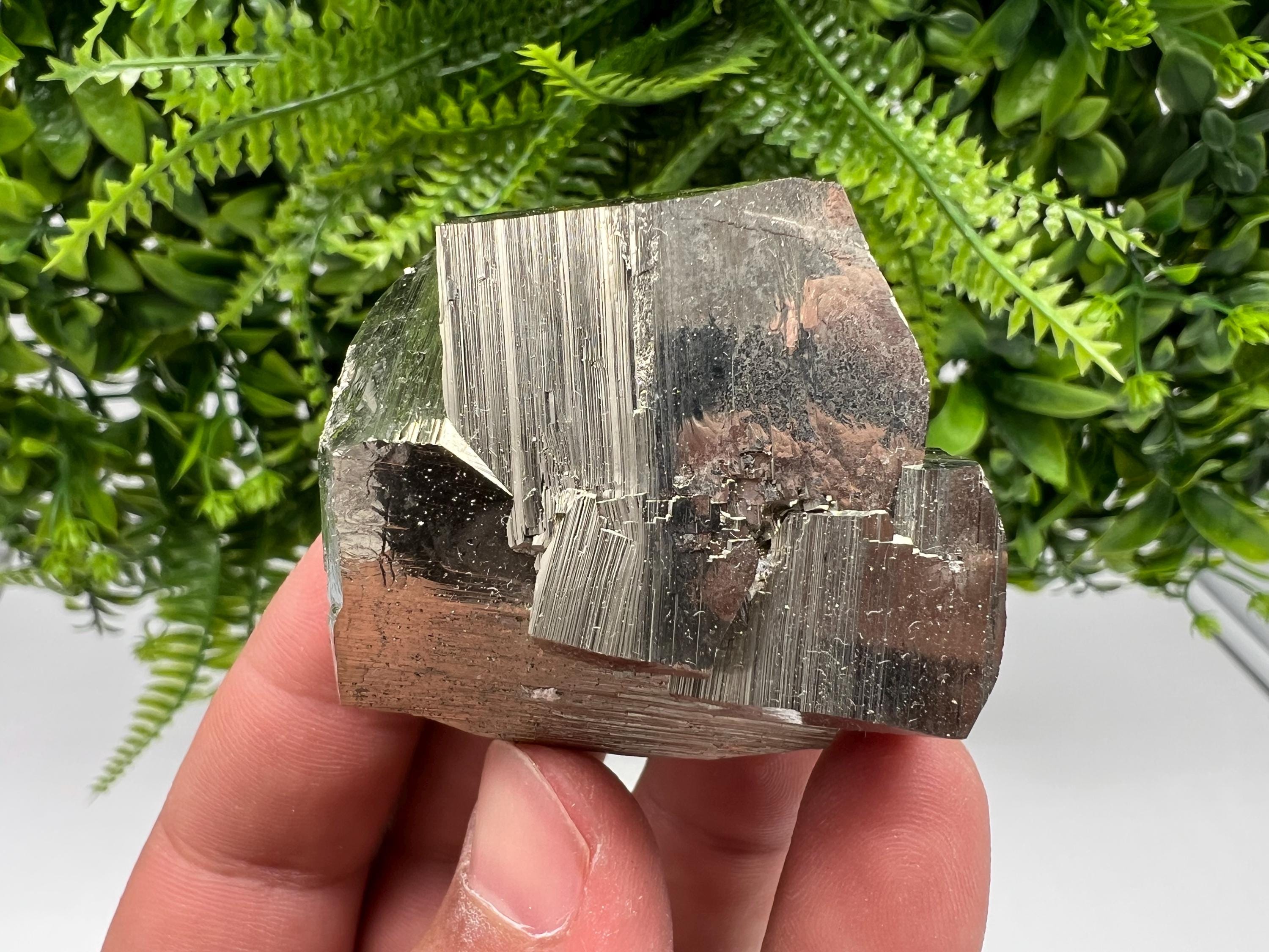 Red Rainbow Pyrite Hematite Cluster: Borieva Mine, Bulgaria