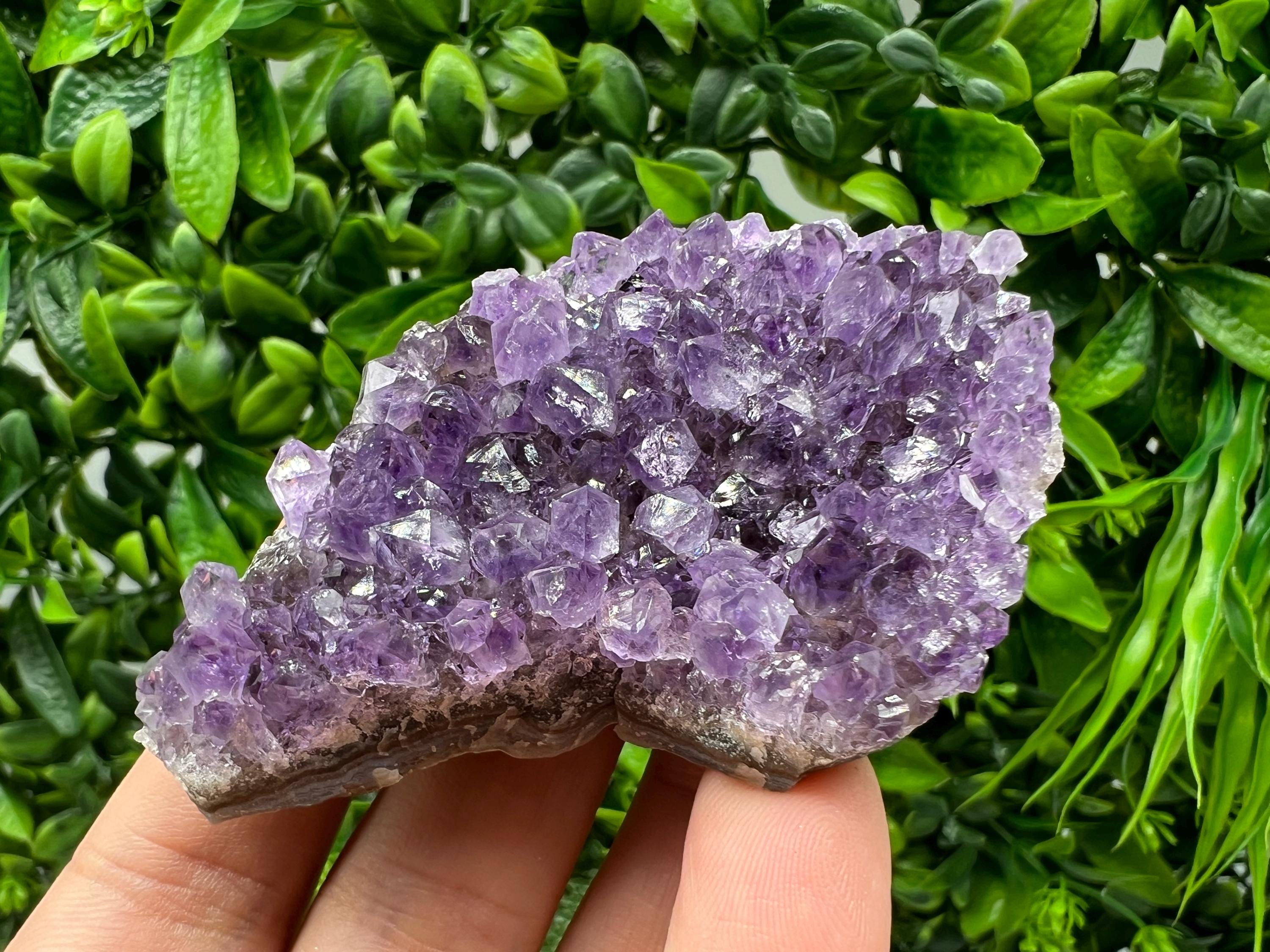 Natural Purple Amethyst Cluster, Uruguay Crystal, Home Decor