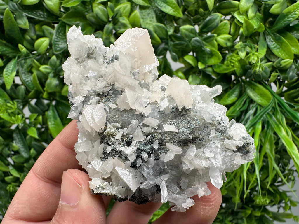Calcite Quartz Mineral Specimen on Chlorite Matrix, Bulgaria