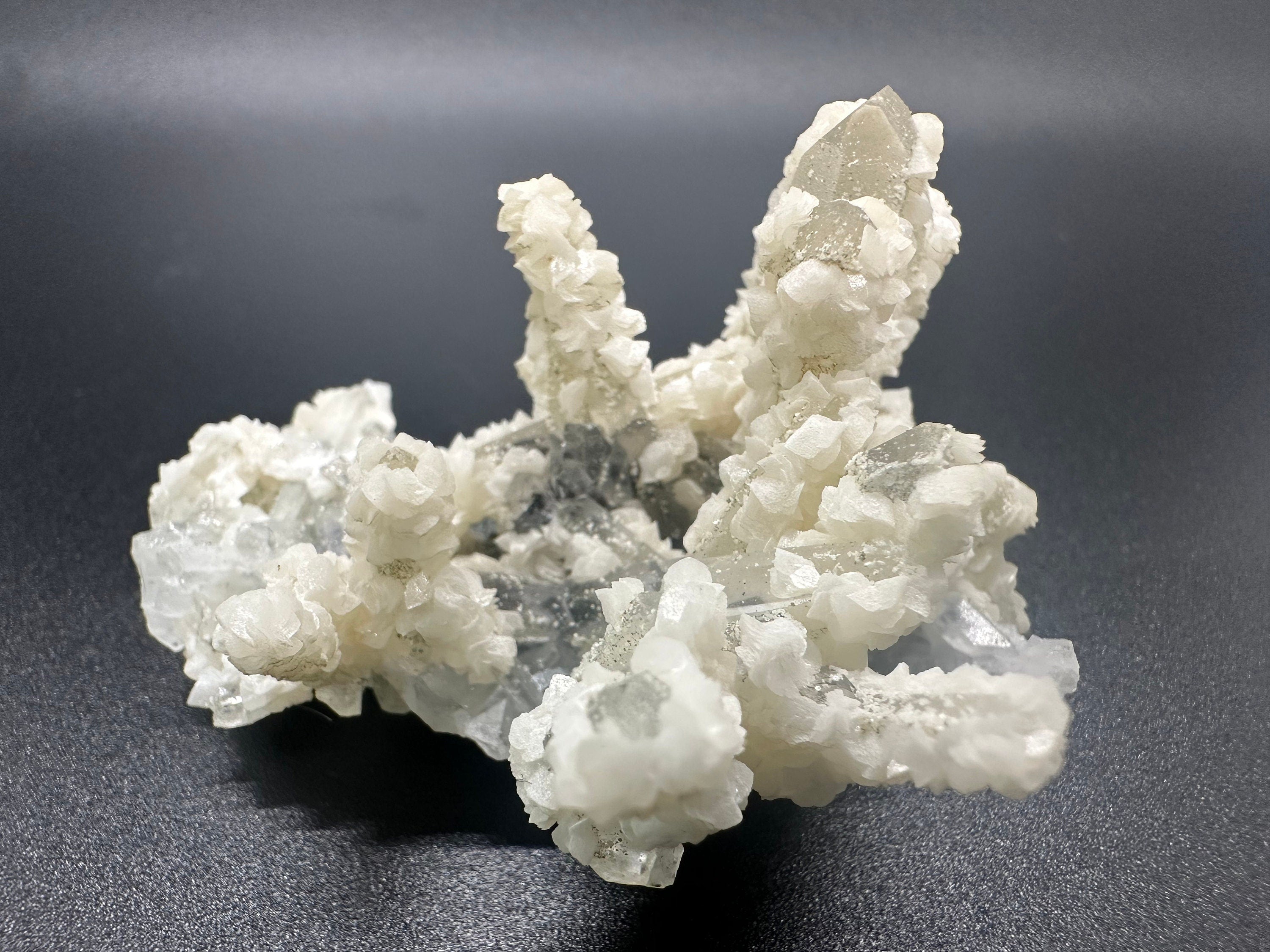Quartz with Calcite Cluster, Kryshev Dol Mine, Bulgaria