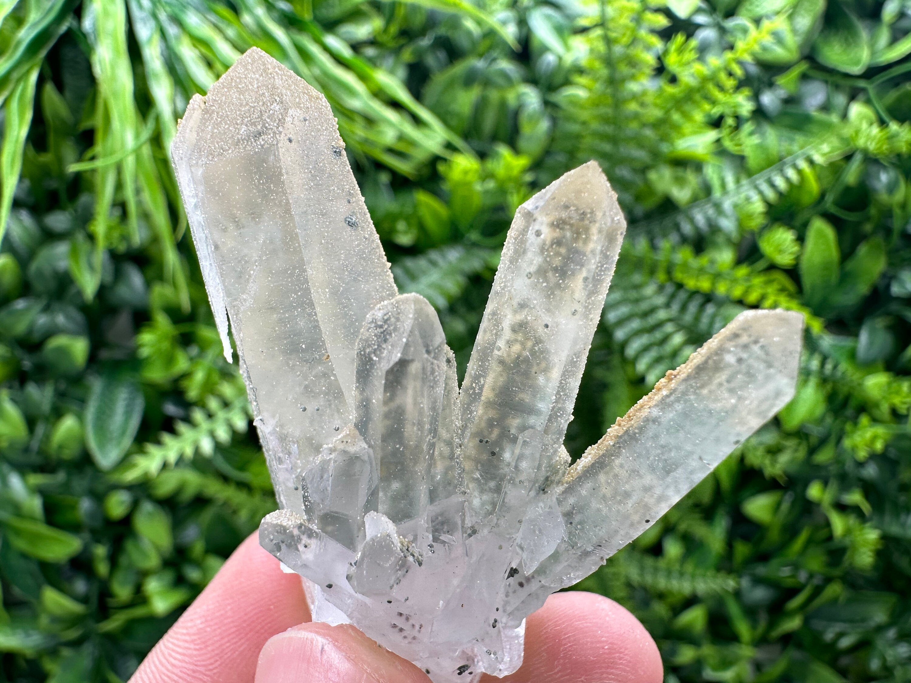Green Quartz Specimen: Chlorite and Sphalerite Inclusions, Natural Minerals