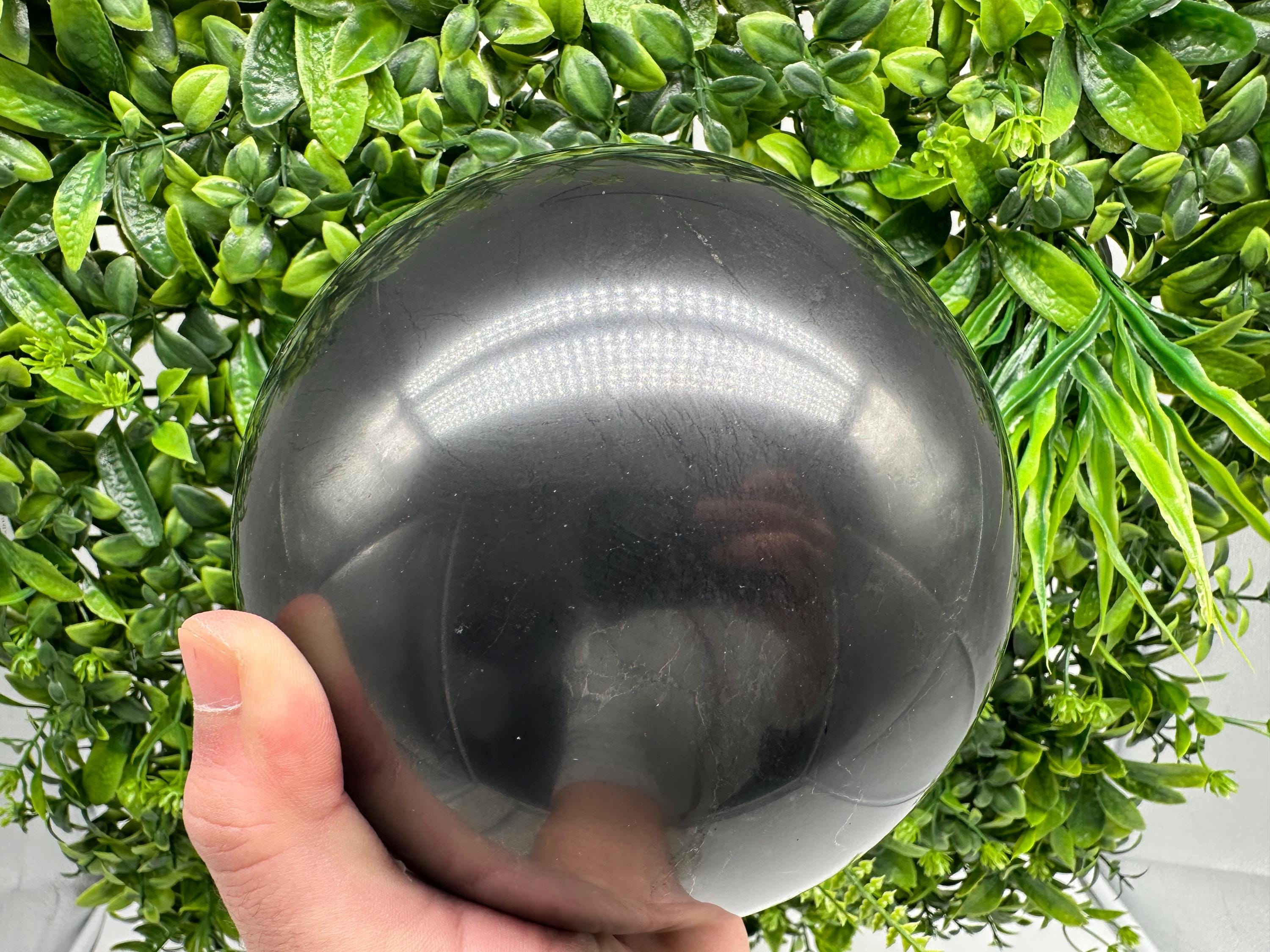Large 20cm Shungite Sphere: EMF Protection, Healing Crystal