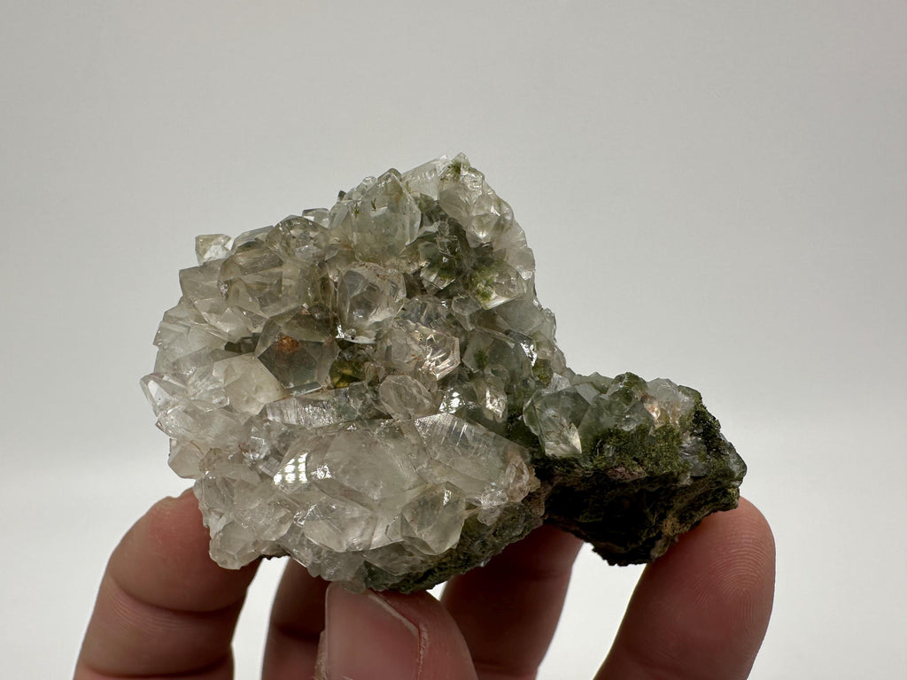 Rare Green Epidote Quartz Crystal Cluster - Eastern Anatolia, Turkey