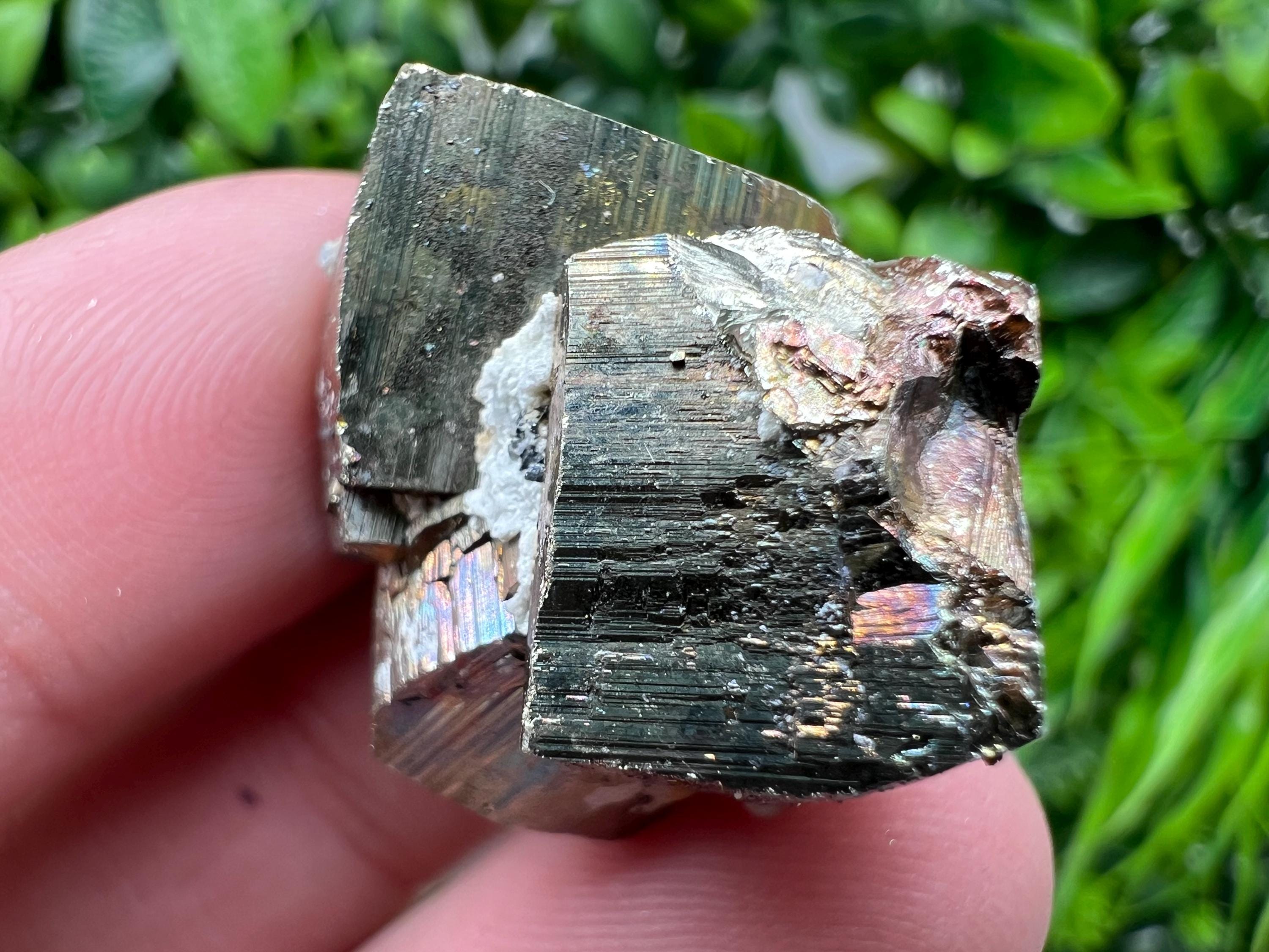 Wonderful Rainbow Pyrite whit Calcite,natural minerals souvenir Crystal,collection stone,rare minerals,home decor,Borieva Bulgaria
