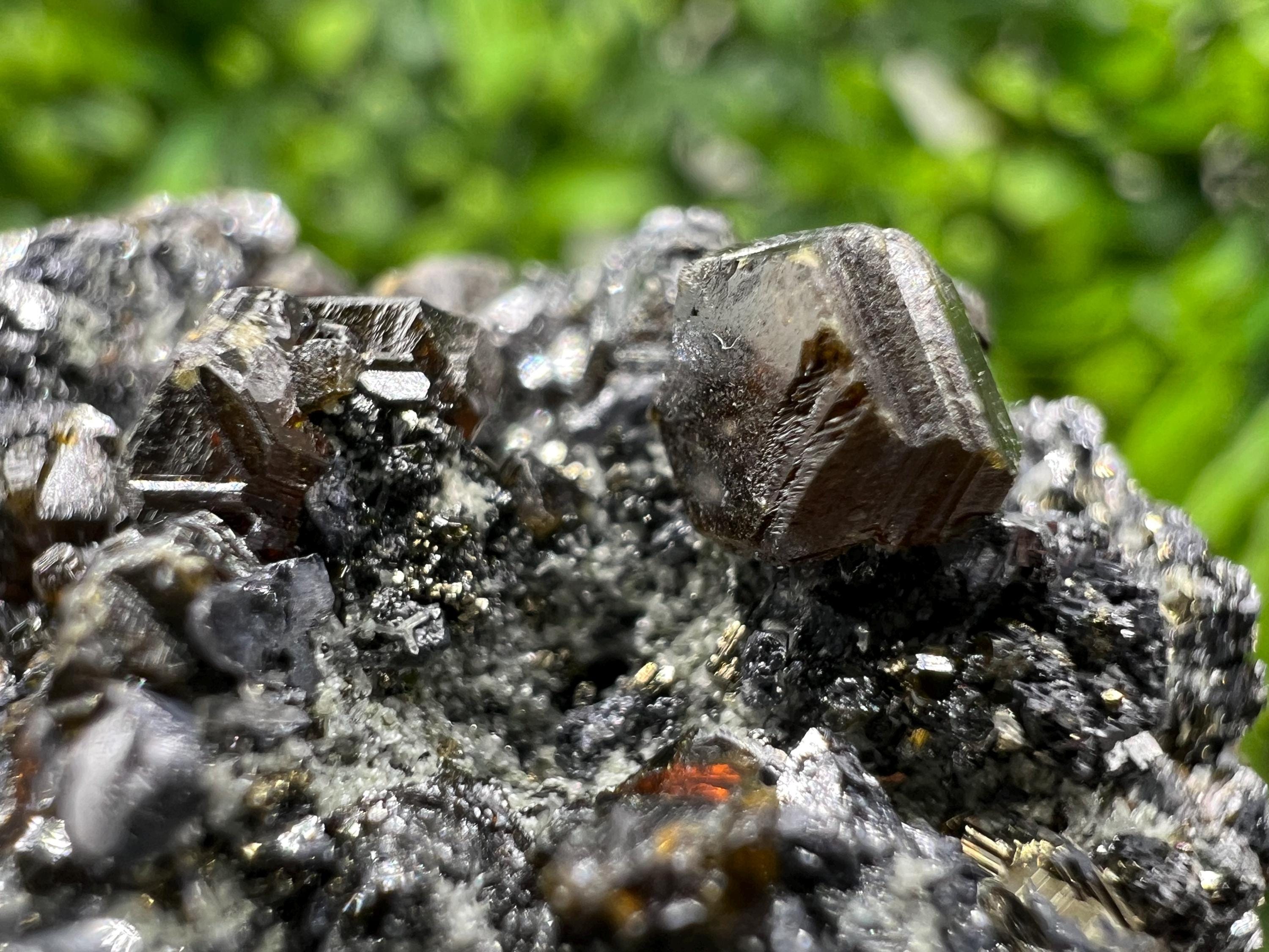 Stunning,RARE red/yellow Sphalerite,Marmarite on Galena,Quartz,from Borieva mine,Bulgaria,natural,collectible mineral specimen,home decor