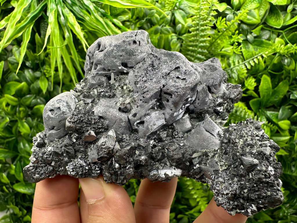Galena on Sphalerite & Quartz: Natural Crystal Souvenir, Borieva Mine