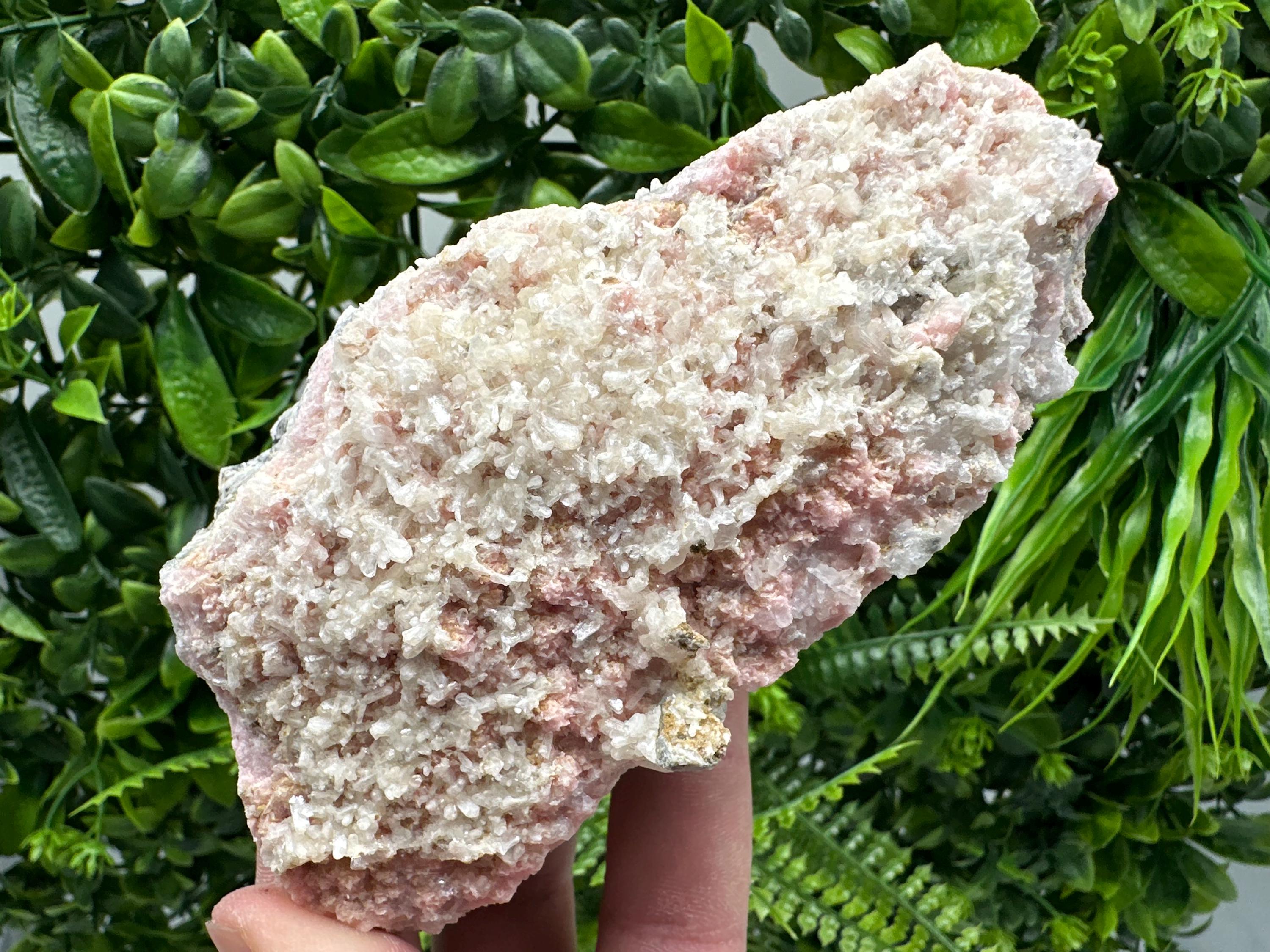 Rhodochrosite on Quartz, Starnica Mine Mineral Specimen