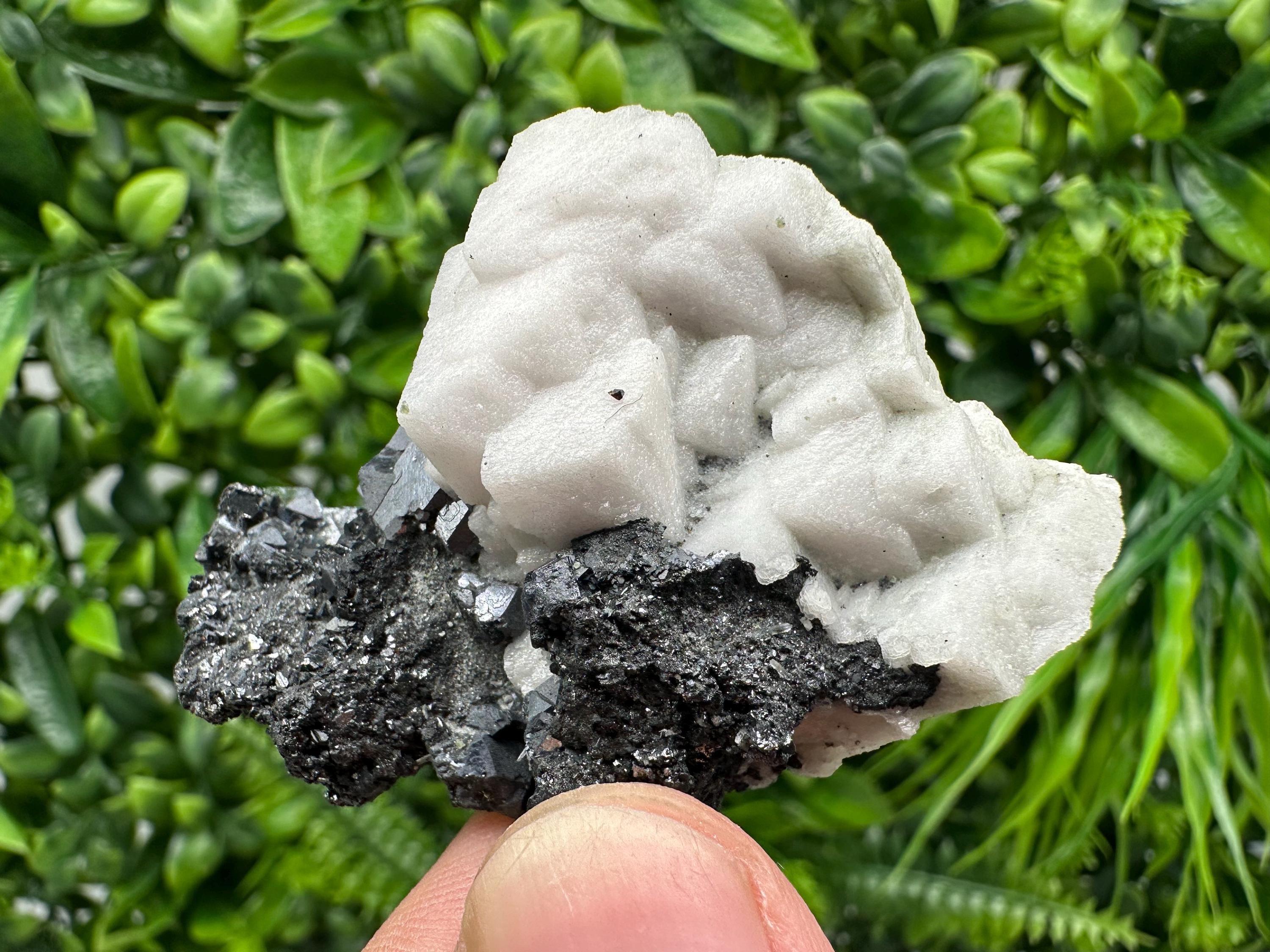 Galena Sphalerite Mineral Specimen: Calcite, Borieva Mine, Bulgaria