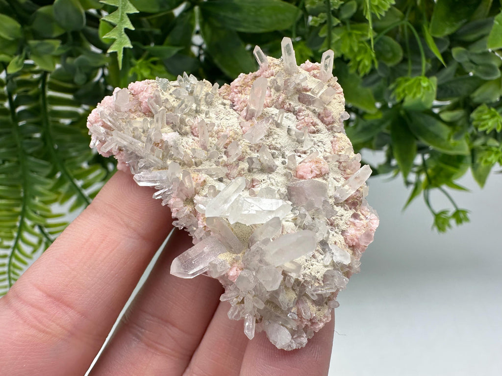 Rhodochrosite with Quartz Crystals, Starnica Mine, Bulgaria