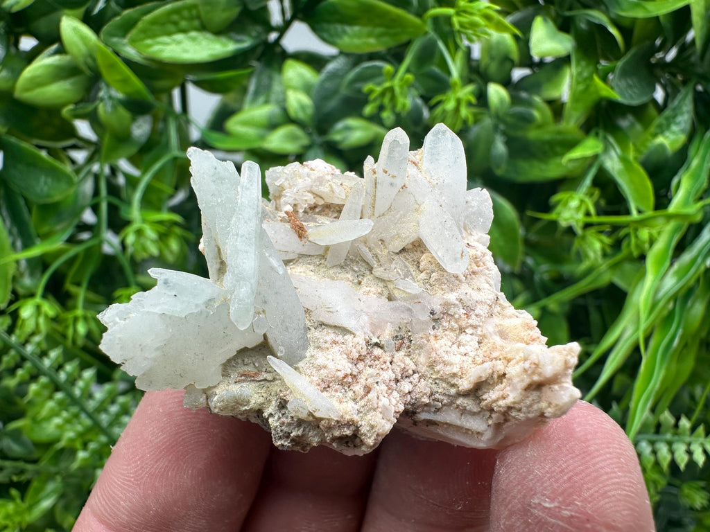Green Quartz on Rhodochrosite Matrix, Madan Bulgaria Mineral Specimen