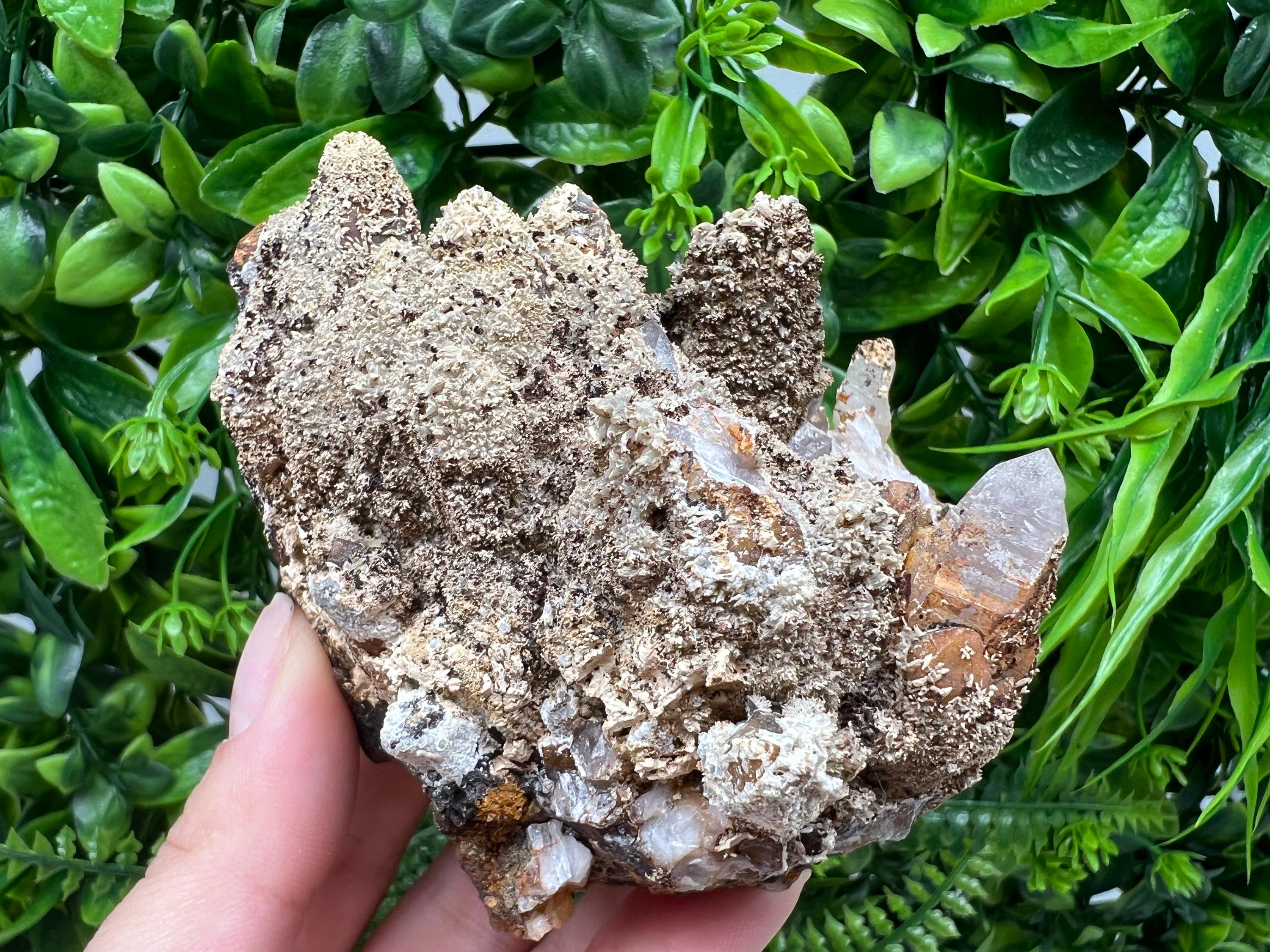 Rare Green/Yellow Pyromorphite and Hematite,on Quartz,from Bulgaria,Madjarovo mine, Natural Mineral ,Healing stone ,top collection,rock