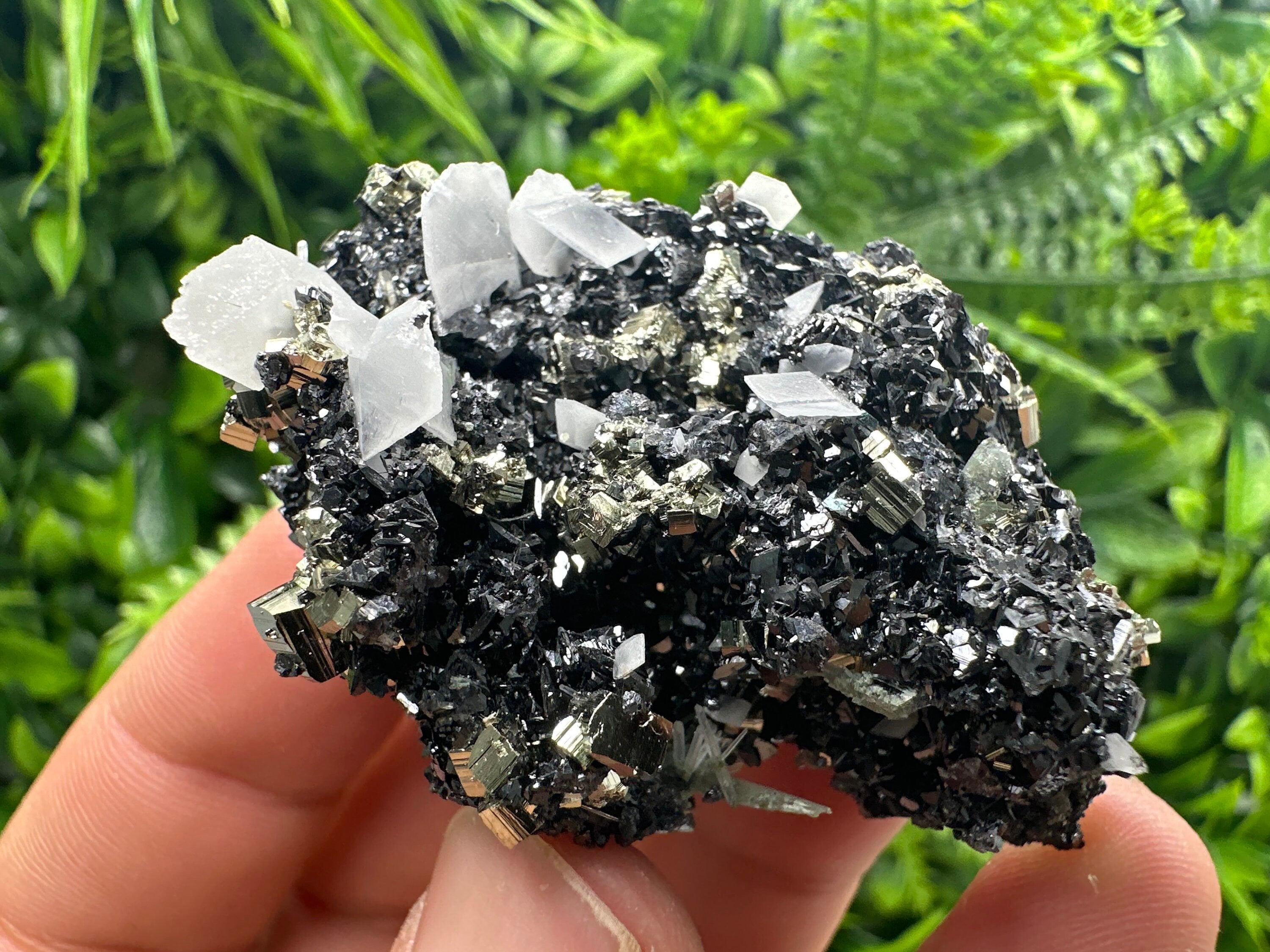 Pyrite Sphalerite Quartz Calcite Specimen: Borieva Mine, Bulgaria