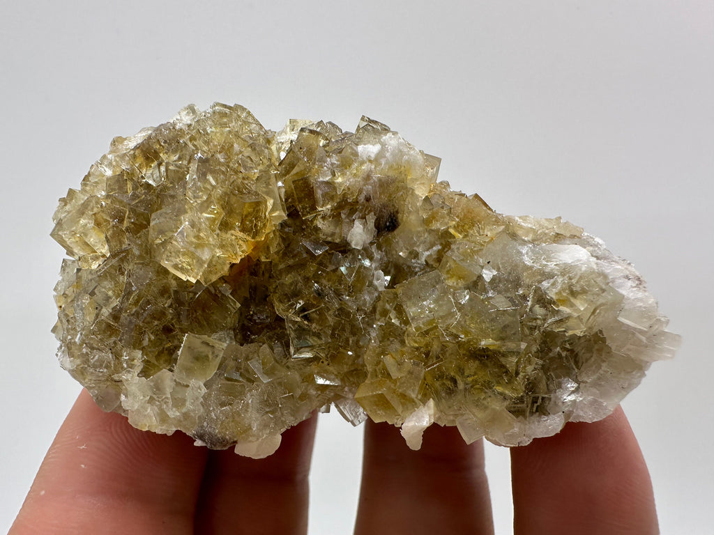 Yellow Fluorite and Calcite Mineral Specimen from Spain