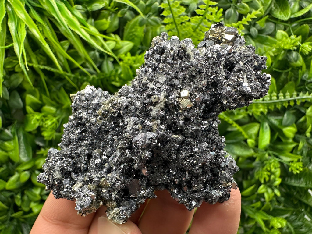 Pyrite on Sphalerite & Quartz, Borieva Mine Mineral Specimen