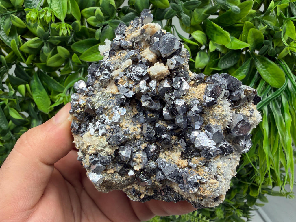Sphalerite Cleiopfane on Quartz Mineral Specimen, Krushev Dol Mine, Bulgaria Home Decor Stone