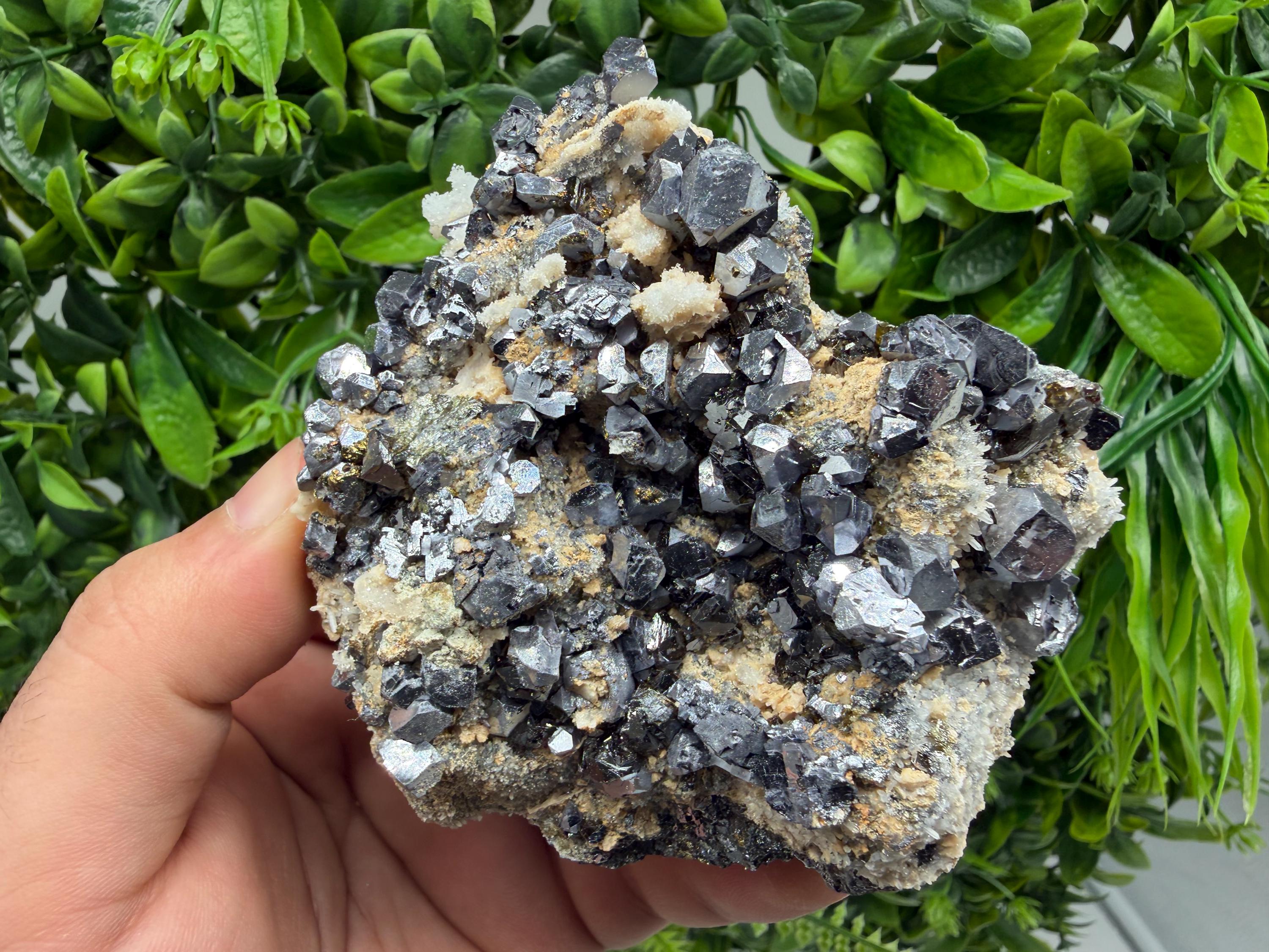 Sphalerite Cleiopfane on Quartz Mineral Specimen, Krushev Dol Mine, Bulgaria Home Decor Stone