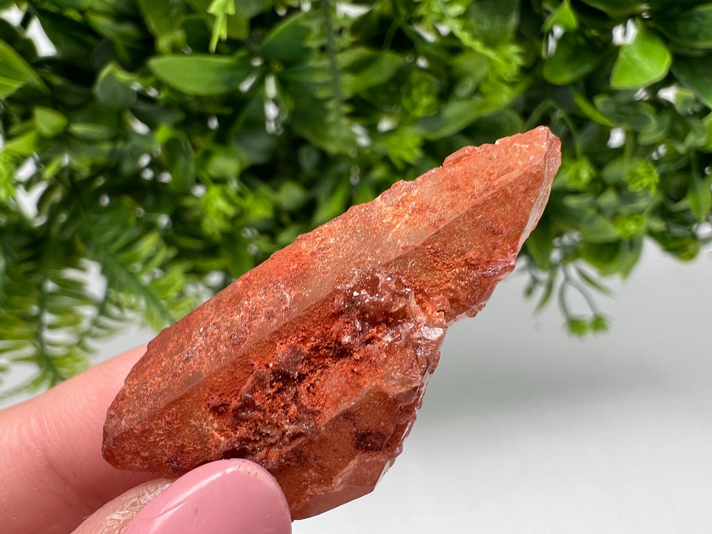 Red Hematite Quartz Specimen: Moroccan Phantom Crystal, Rare Mineral Collection