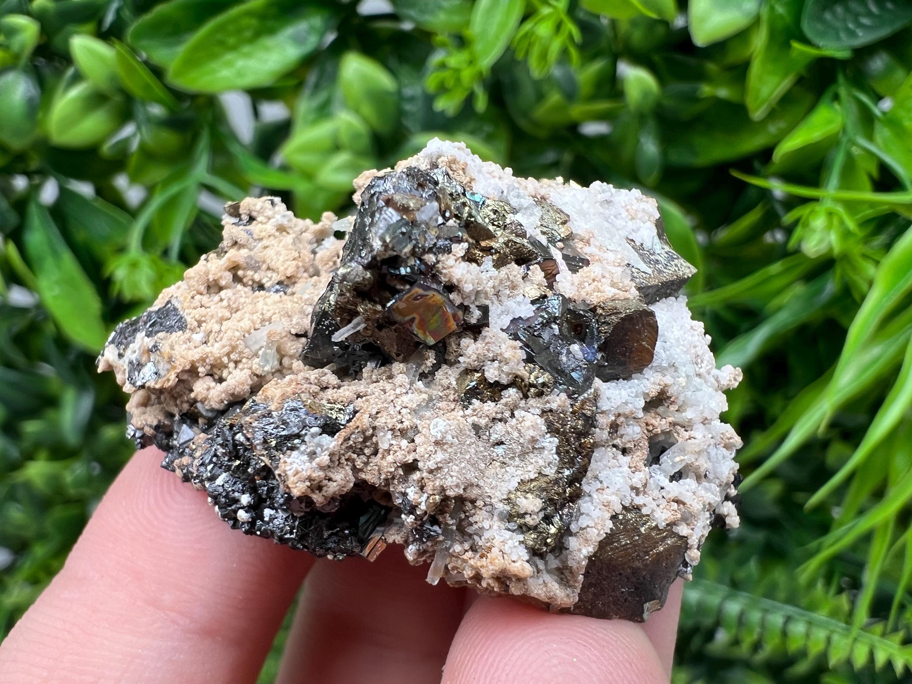 Rainbow Pyrite Siderite Mineral Specimen: Madan Bulgaria Collectible