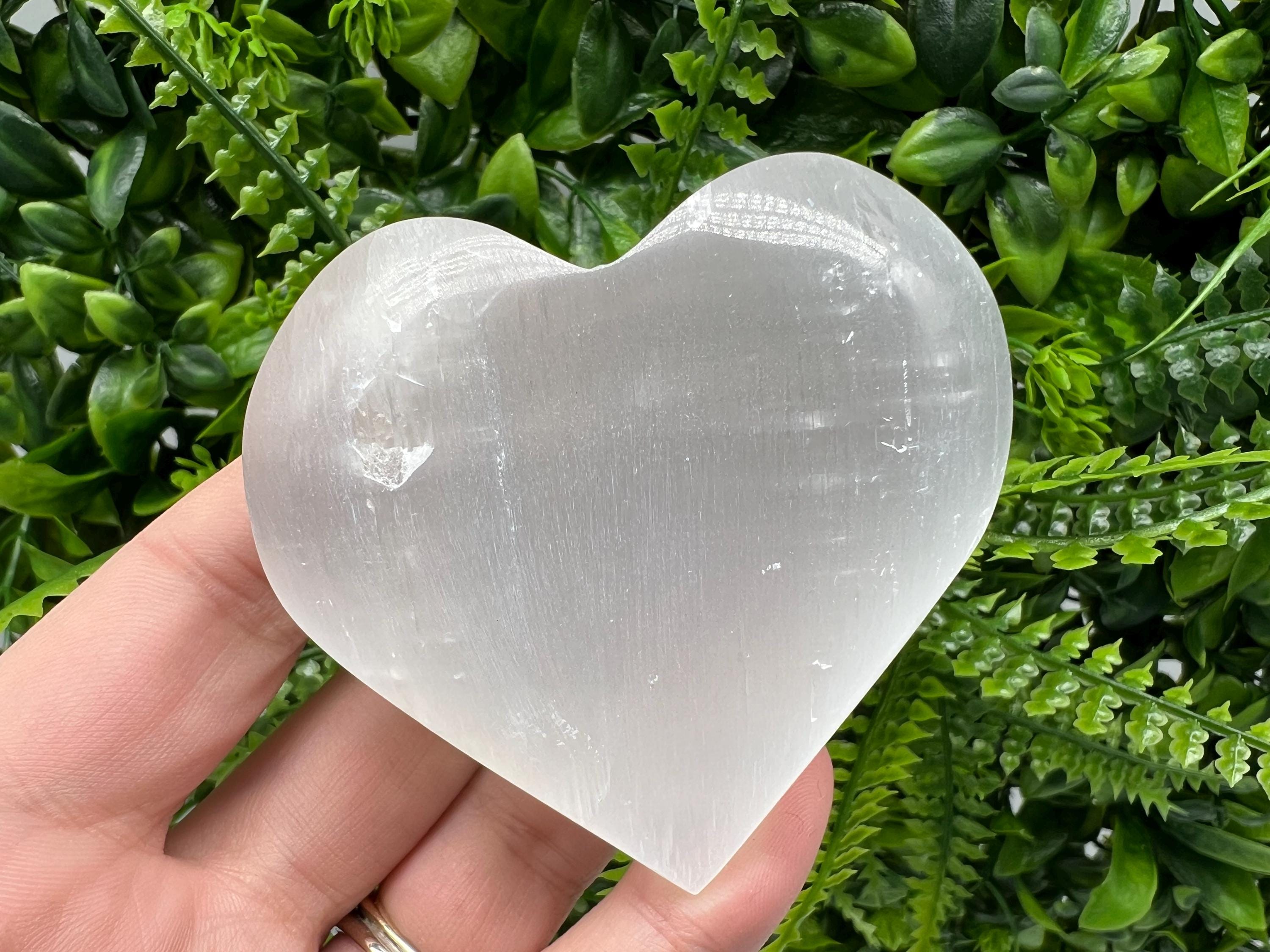 Selenite Heart: Charging Crystal, Energy Stone (7cm)