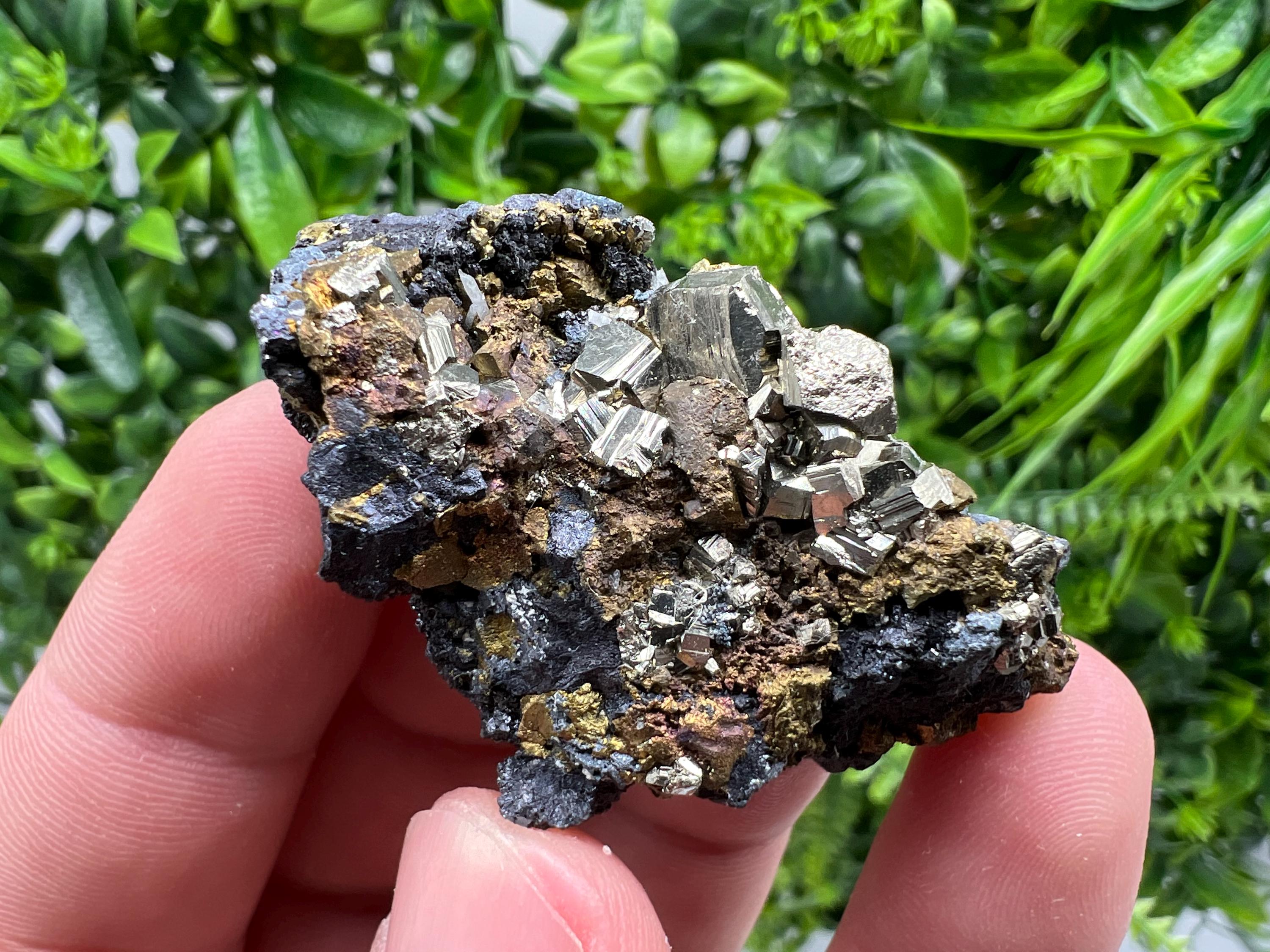 Golden Pyrite Cluster: Sphalerite Mineral Specimen, Bulgaria