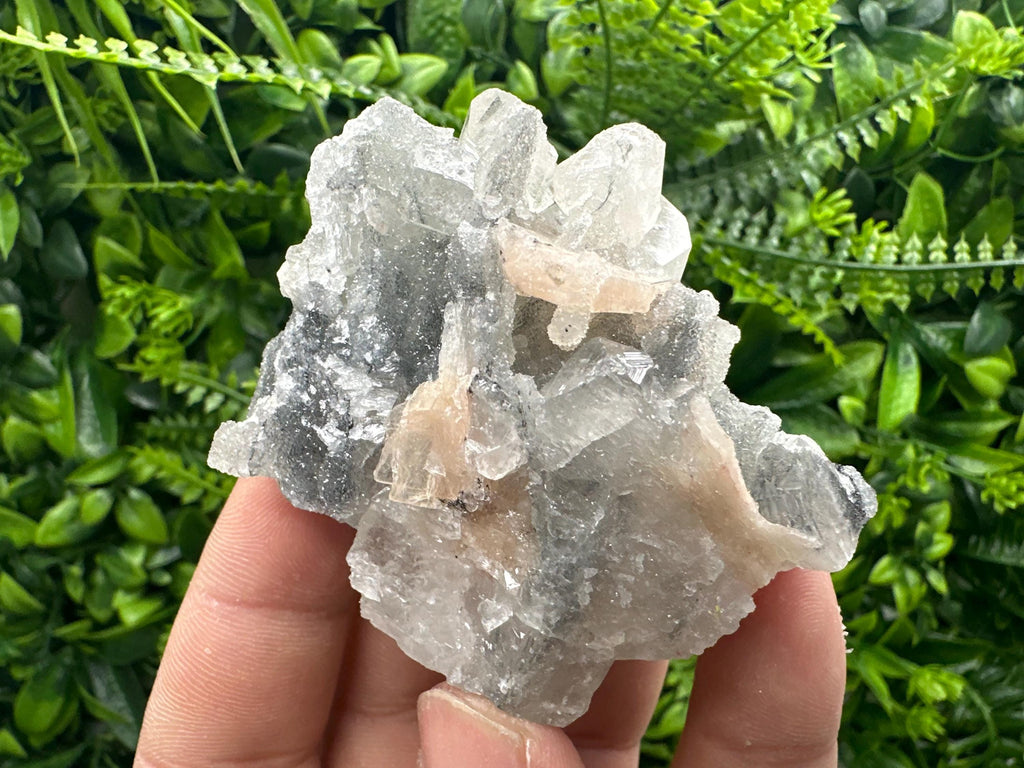 Apophyllite Stilbite on Chalcedony, India Mineral Specimen (6.5/6.5/3.5cm)