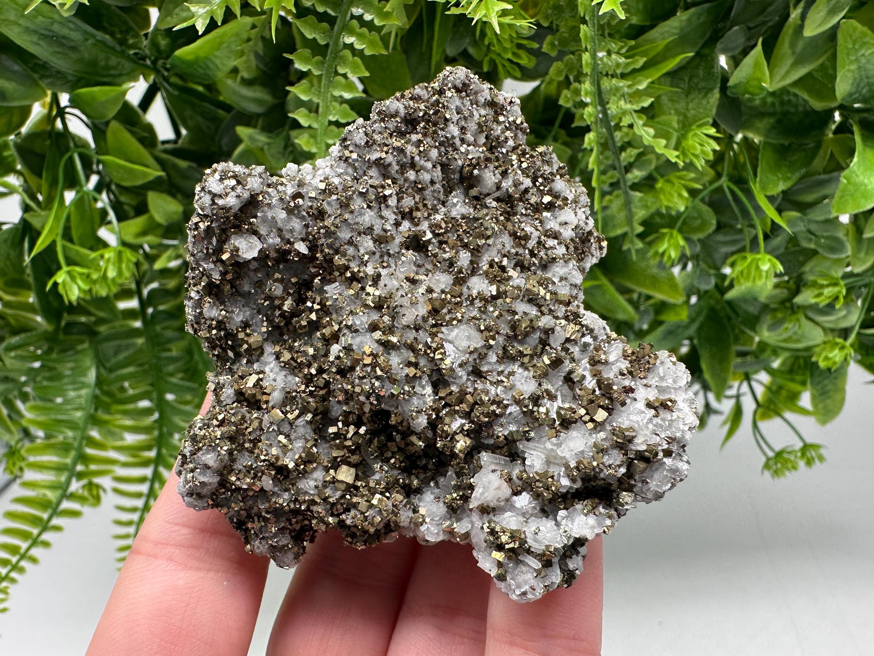 Stunning Pyrite on Quartz,Calcite from Borieva mine,Madan,Bulgaria,natural,collectible mineral specimen,home decor stone,collection crystal