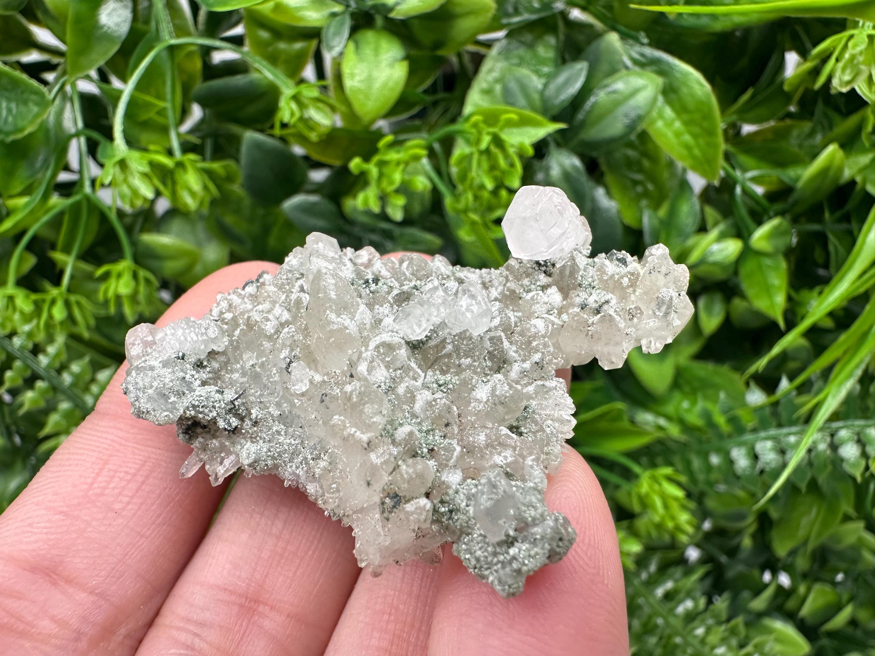 Transparent Quartz on Chlorite Matrix, Madan Bulgaria Mineral Specimen