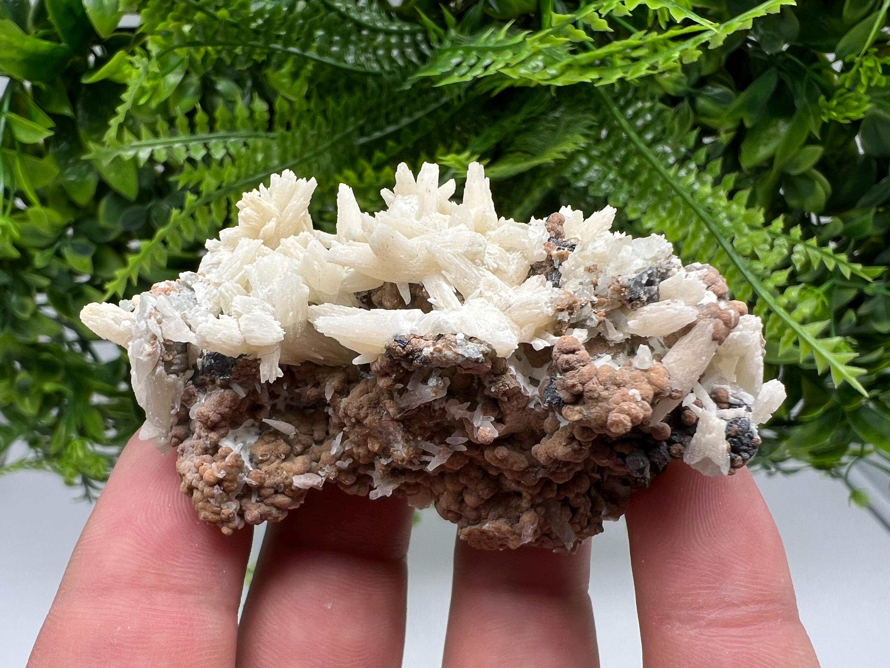 Calcite on Quartz Mineral Specimen: Madan Bulgaria Collectible Stone