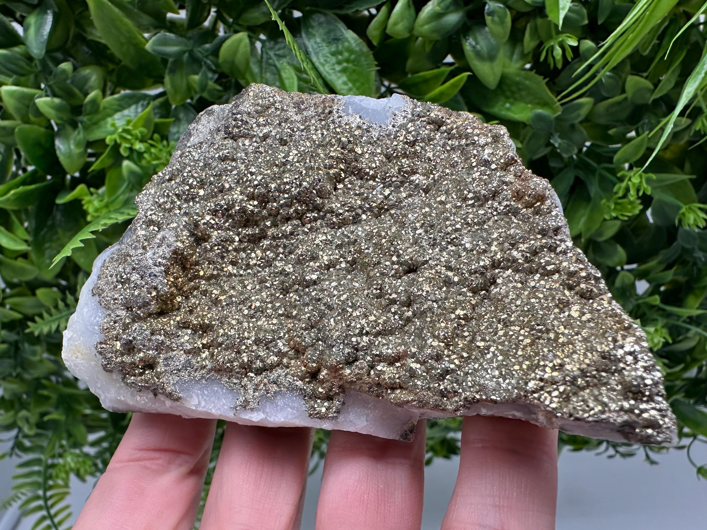 Marcasite Cluster on Chalcedony, Bulgaria Mineral Specimen