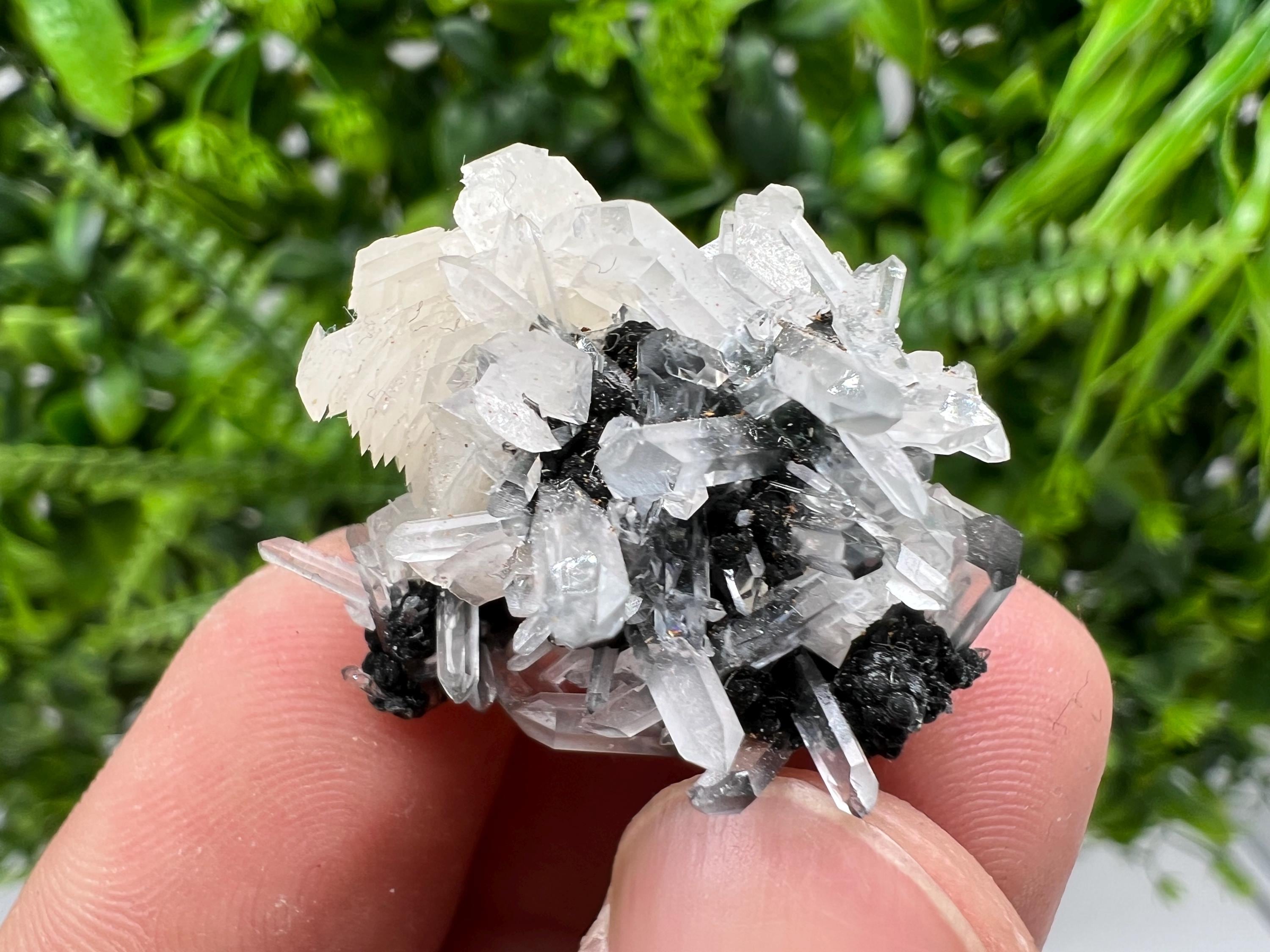 Wonderful Calcite on Quartz white Sphalerite, from Borieva mine,Bulgaria,natural,collection mineral specimen,Home decor crystal,gift,healing