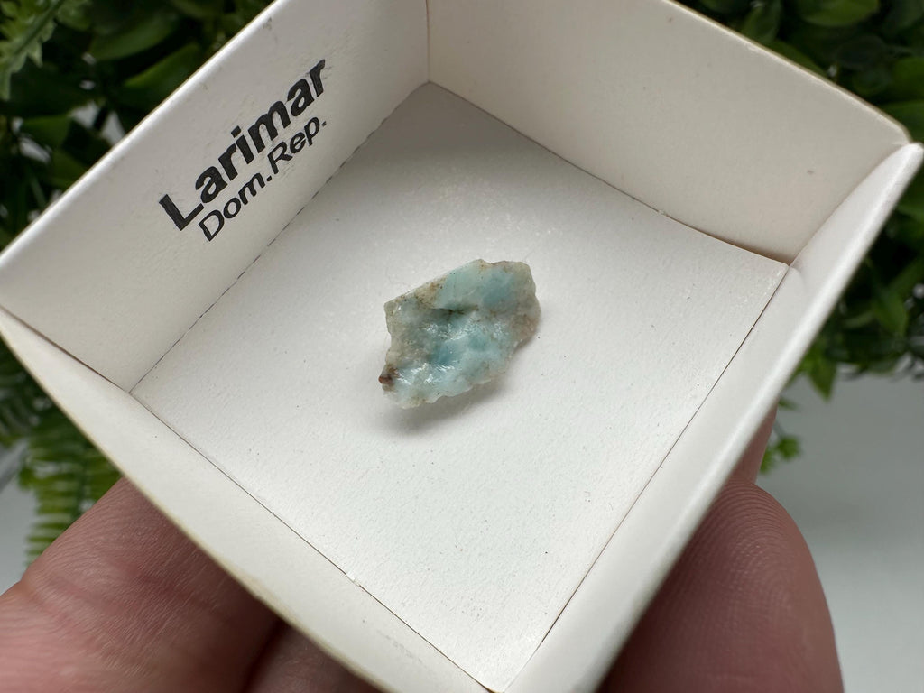 Rare Raw Larimar Specimen: Dominican Republic Crystal BOX 4/4 cm