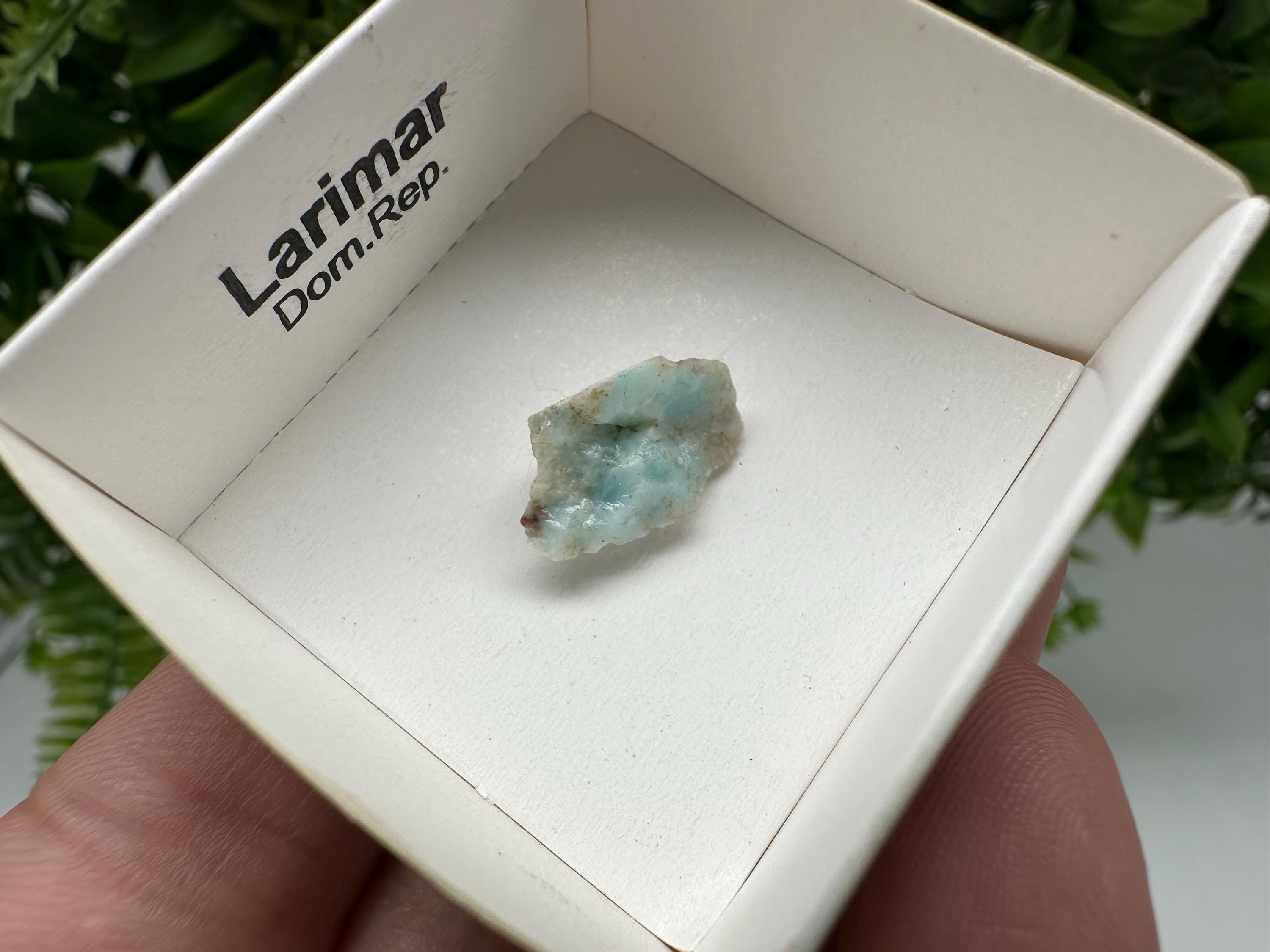 Rare Raw Larimar Specimen: Dominican Republic Crystal BOX 4/4 cm
