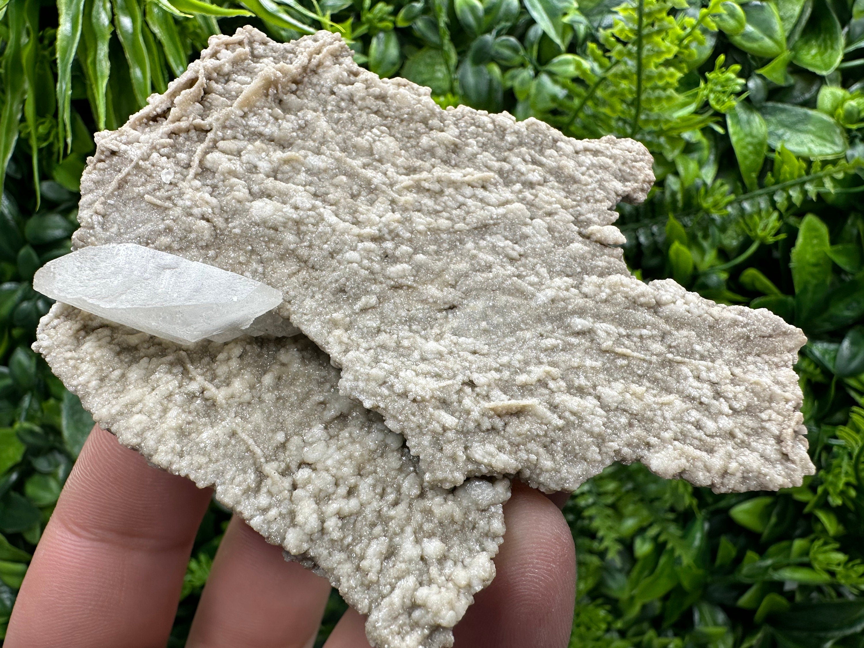 White Calcite on Matrix, Madan Bulgaria Crystal Mineral