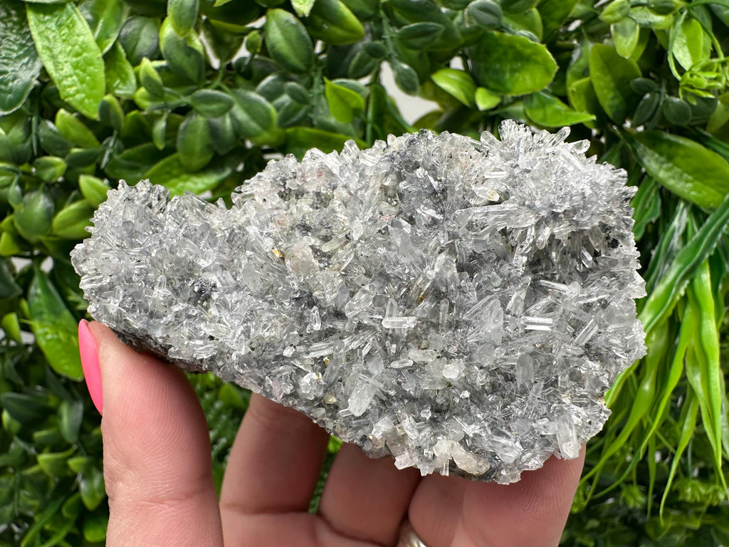 Green Quartz Specimen: Chlorite and Sphalerite Inclusions, Natural Minerals