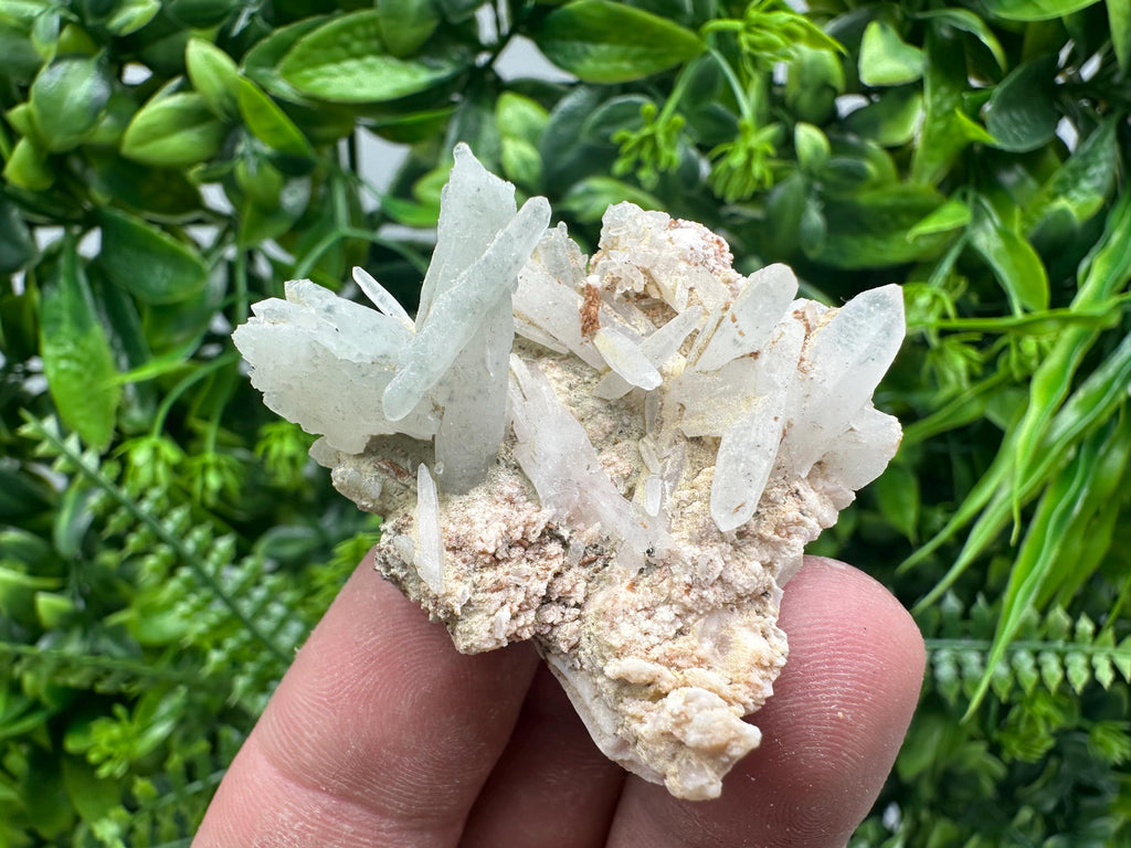Green Quartz on Rhodochrosite Matrix, Madan Bulgaria Mineral Specimen