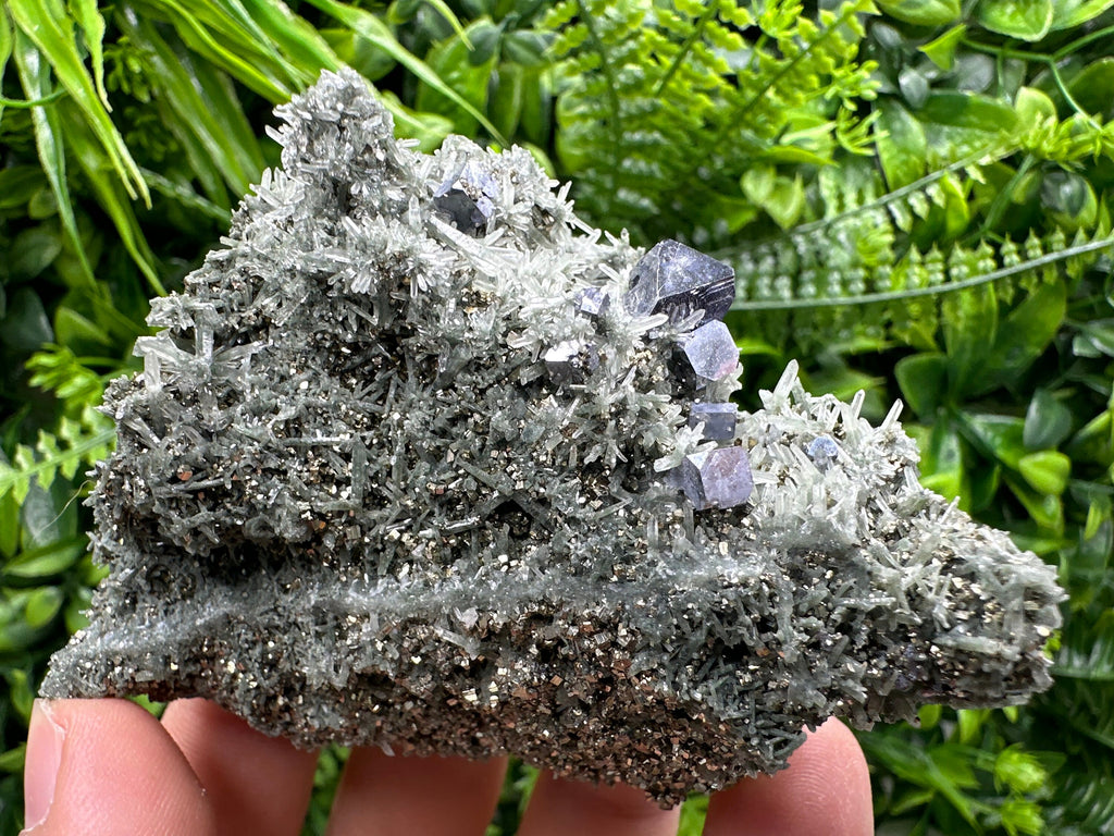 Galena Pyrite on Quartz, Bulgaria Mineral Decor Stone