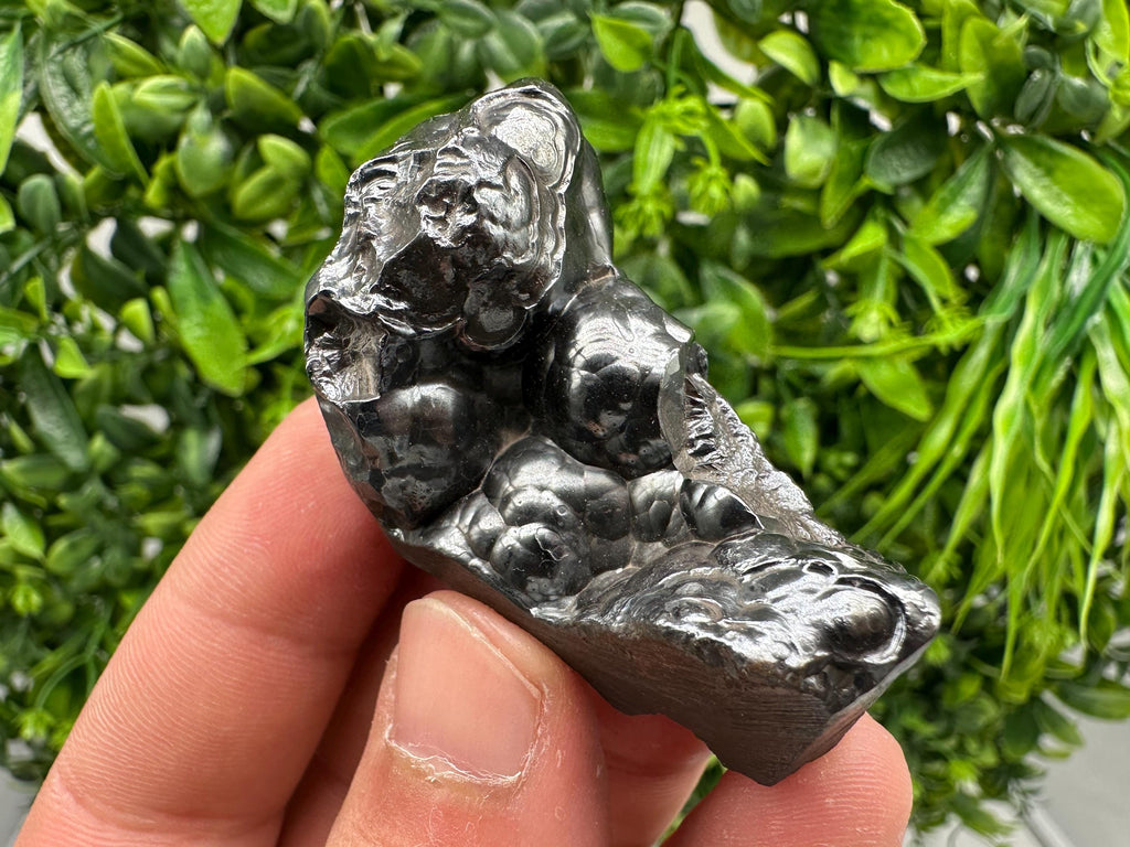 Botryoidal Black Hematite Specimen: Moroccan Crystal for Reiki Chakra